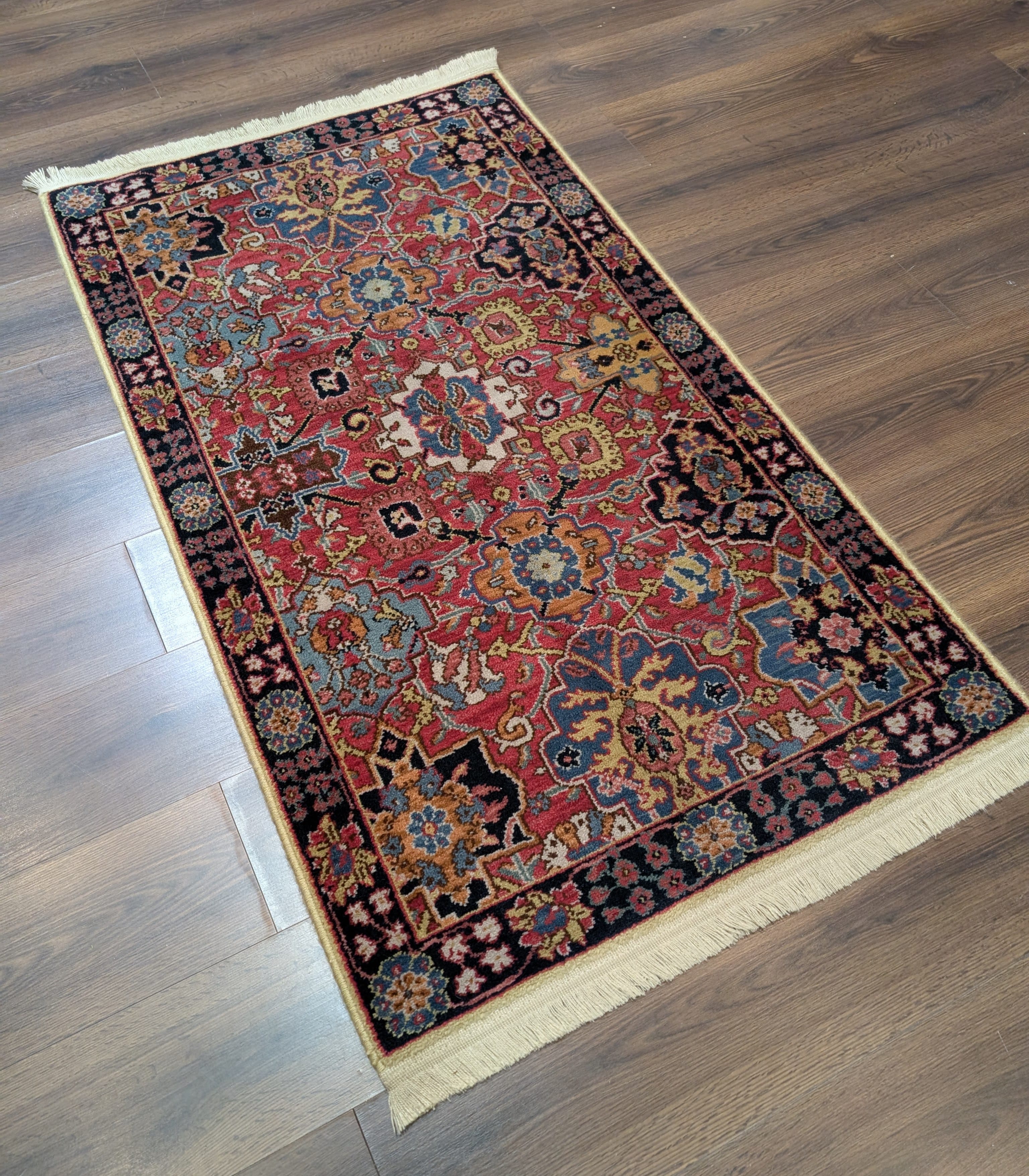 Karastan Rug 3x5, Williamsburg Kirman Vase #557, Vintage Discontinued Wool Carpet - Jewel Rugs