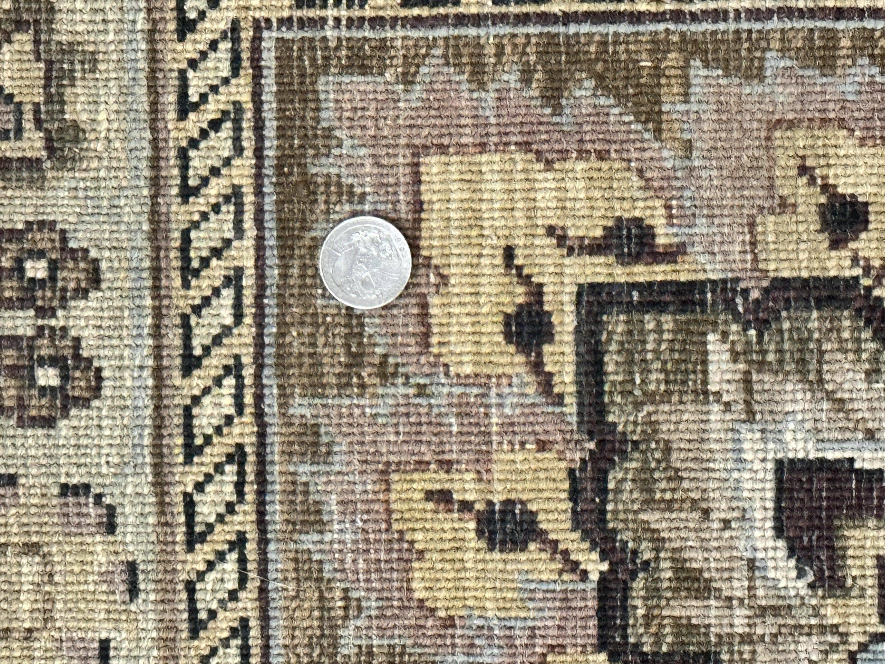 Indo Persian Rug 9x12, Floral Allover, Midnight Blue, Handmade Vintage Wool Oriental Carpet - Jewel Rugs