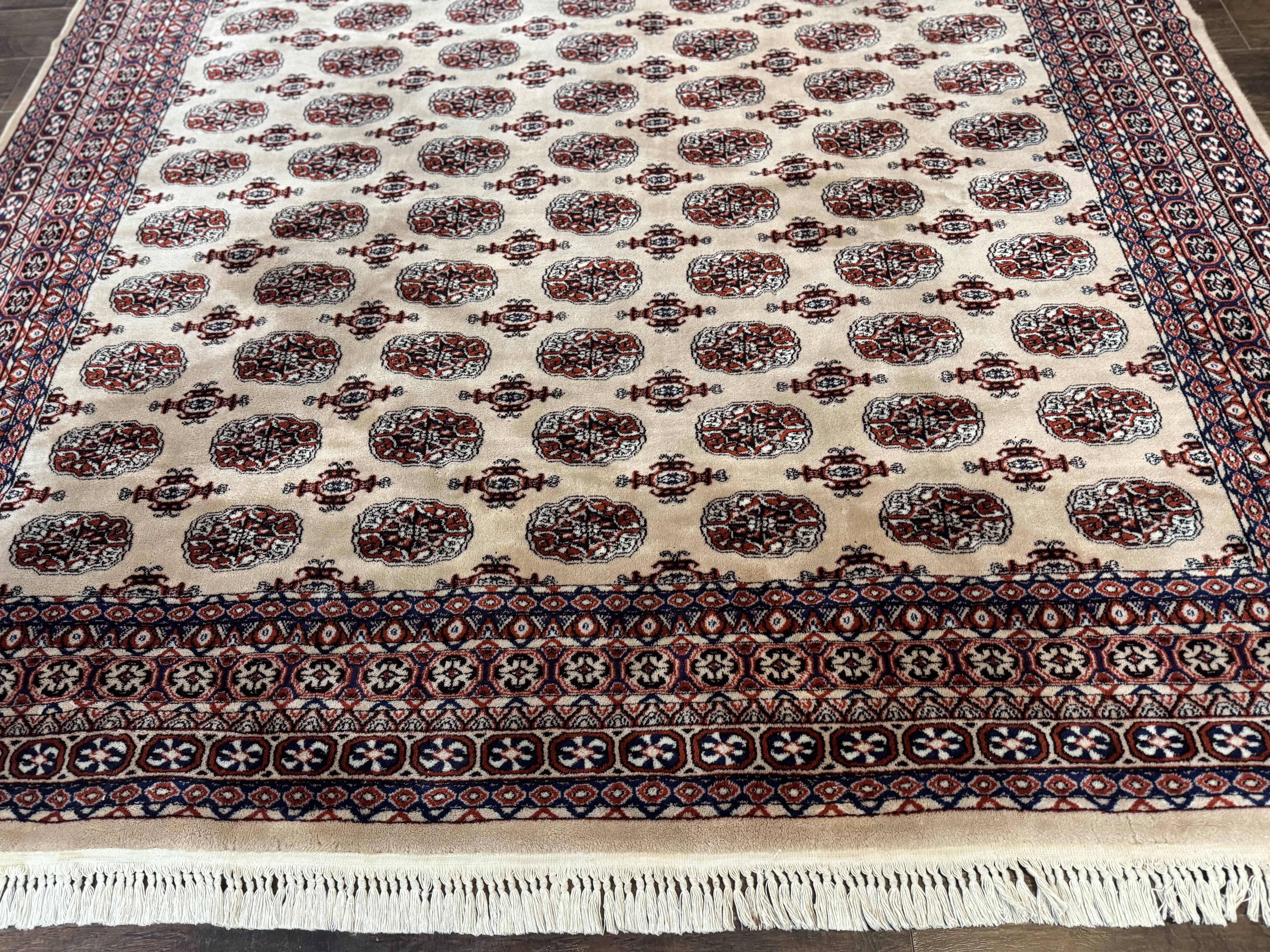 Karastan Rug 8.2 x 11.6 Beige Bokhara, Wool Pile, Vintage Discontinued Karastan Area Rug, Belgium Power Loomed Rug - Jewel Rugs