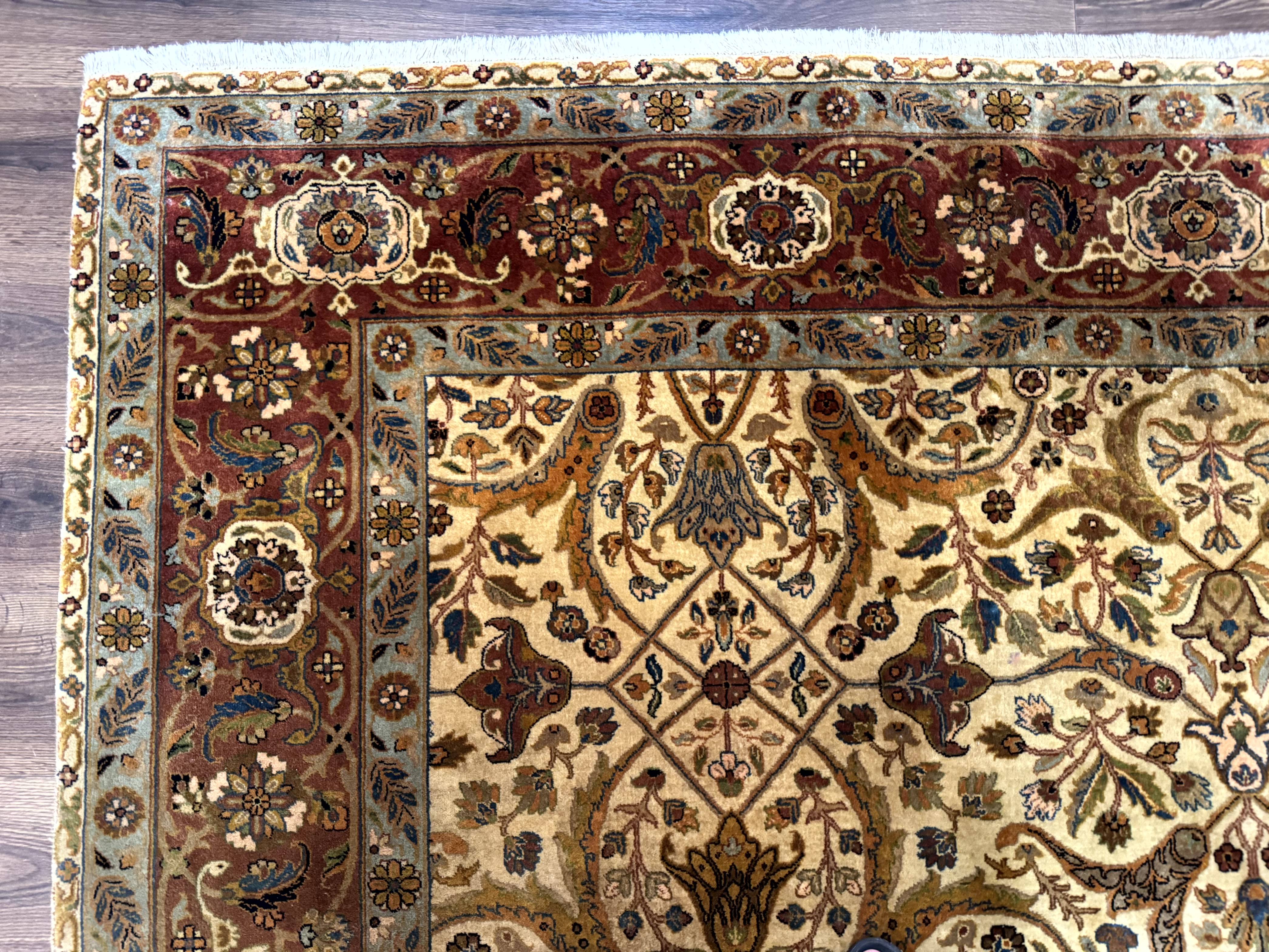 Indo Persian Rug 8x10, Teawash Bidjar Carpet, Allover Pattern - Jewel Rugs