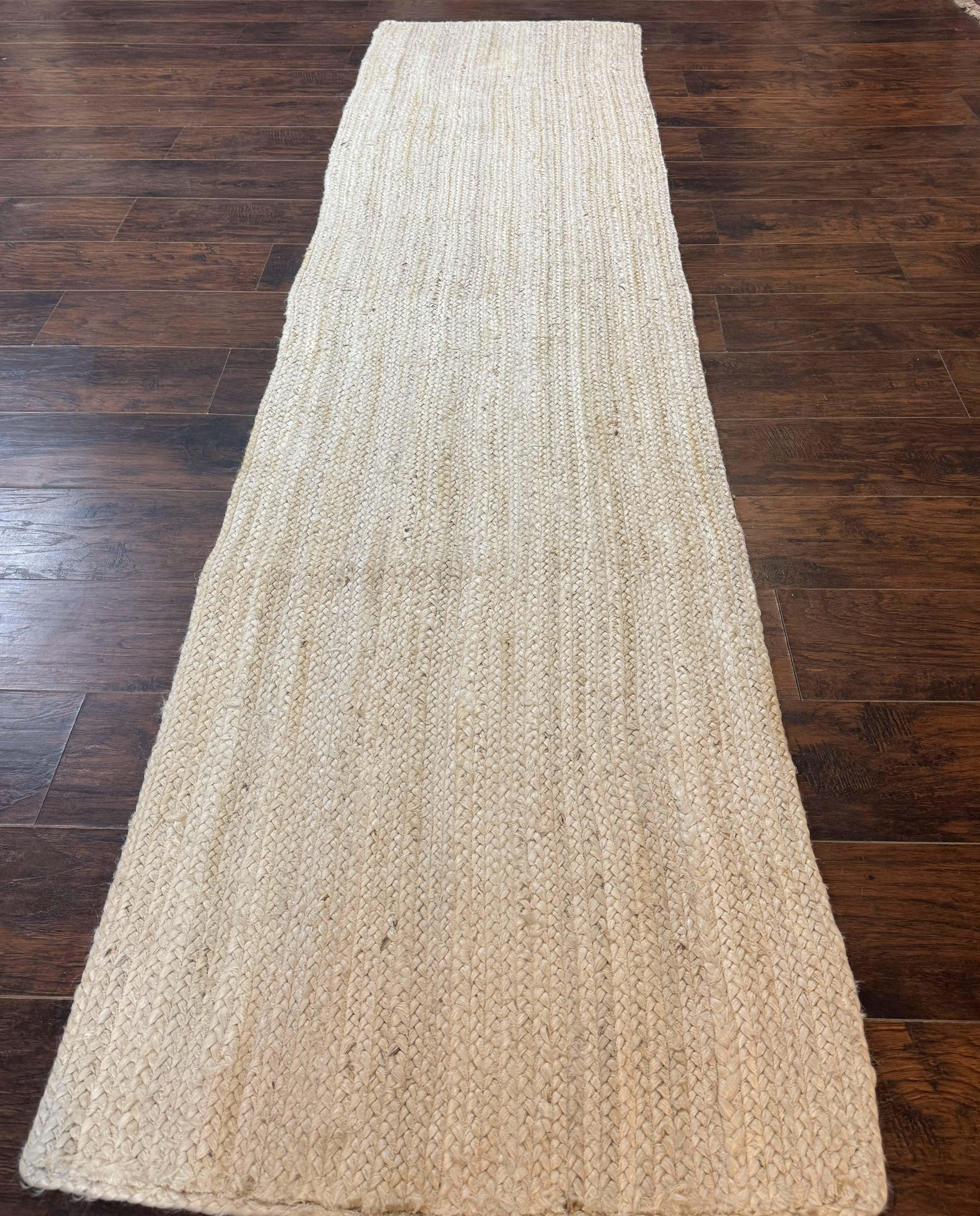 Modern Jute Runner Rug 2.7 x 10, Rug for Hallway or Kitchen, Farmhouse Rug - Jewel Rugs