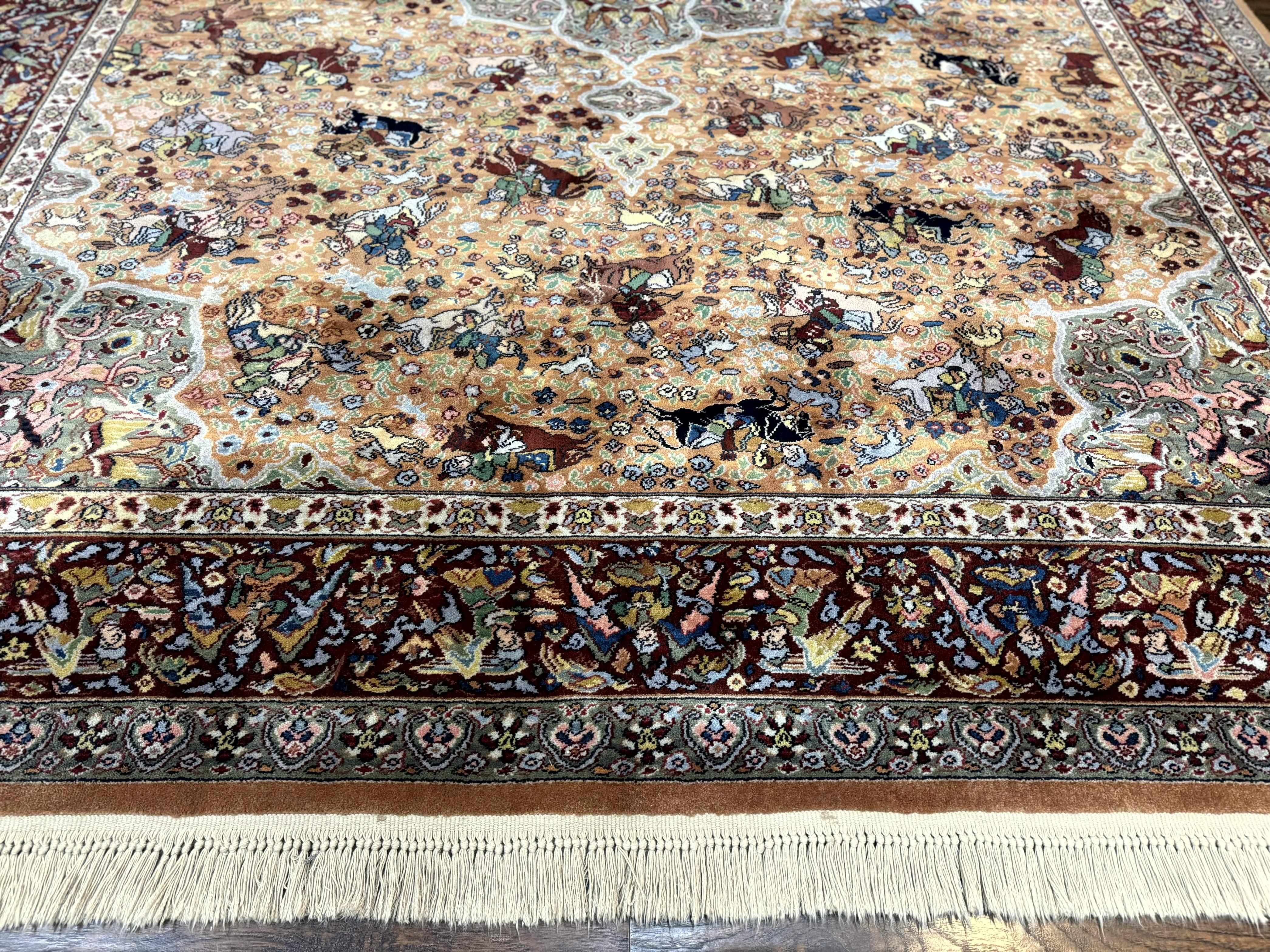 Karastan Rug 10x14 Persian Hunting Rug #723, Wool Pile Karastan Area Rug, Discontinued Original 700 Series Karastan Carpet, Room Sized - Jewel Rugs