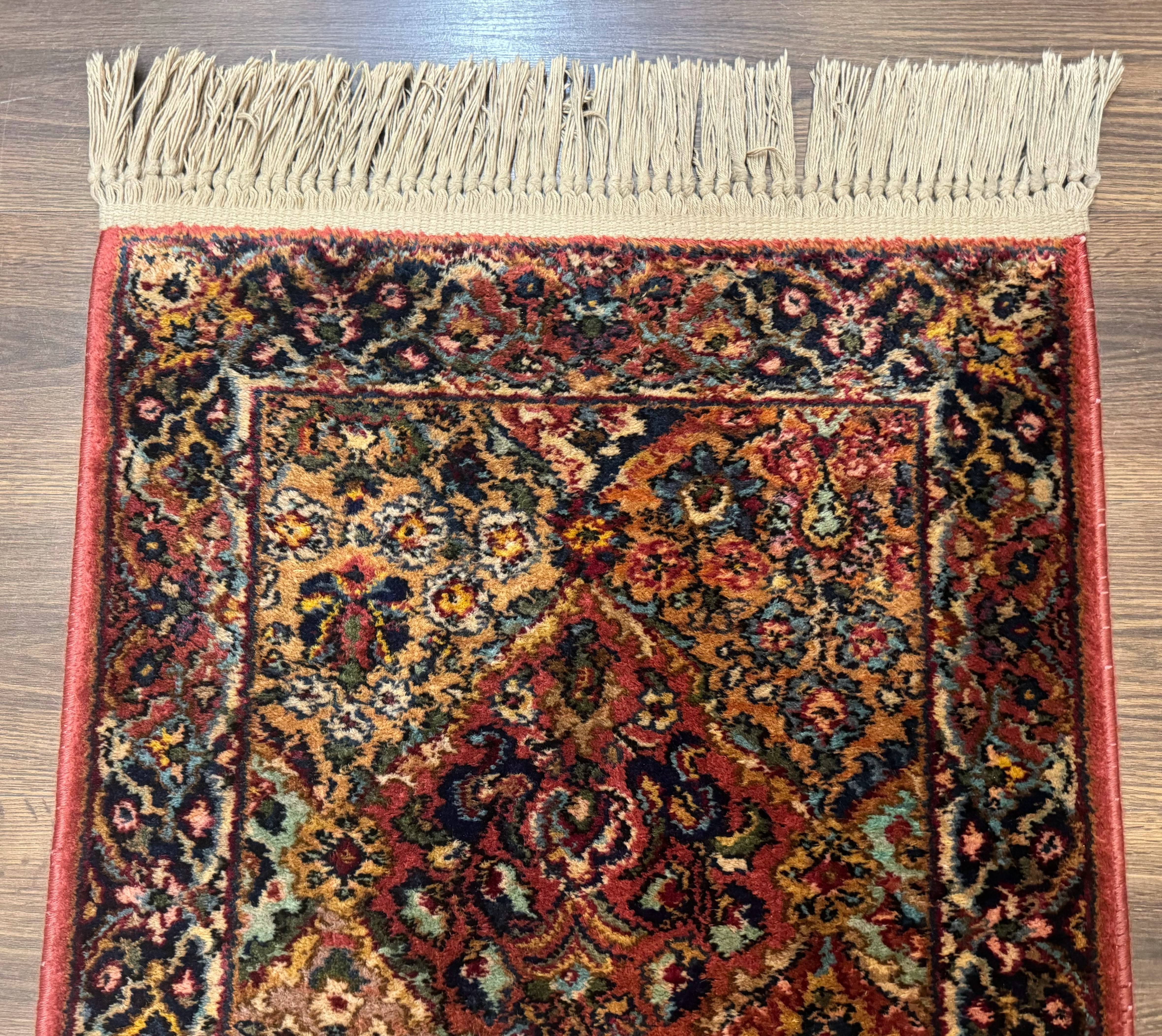 Karastan Rug 2x4 Multicolor Panel Kirman #717, Original 700 Series, Wool Pile Vintage Discontinued - Jewel Rugs