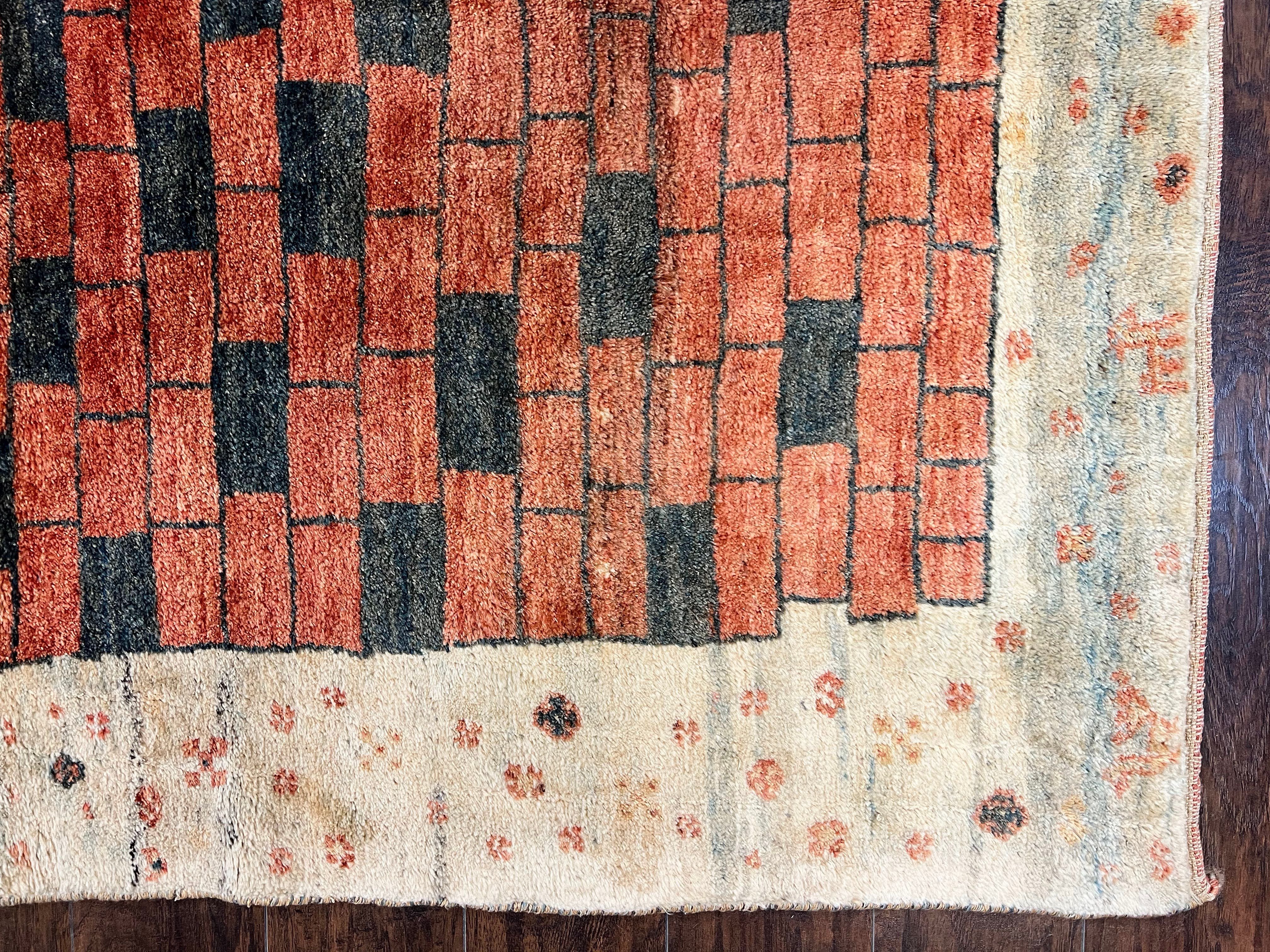 Persian Gabbeh Rug 6x8 ft, Wool Handmade Tribal Rug - Jewel Rugs