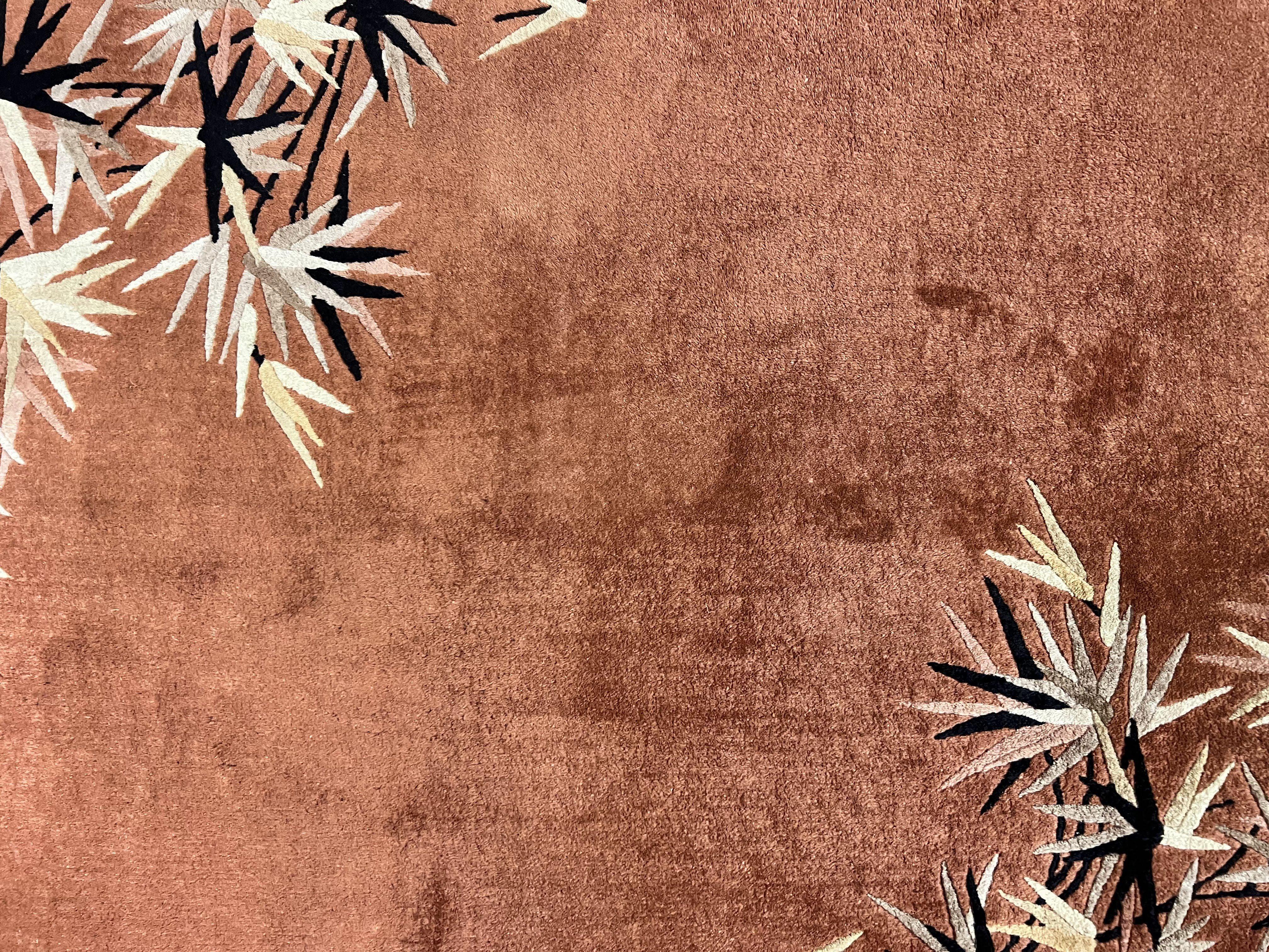 Chinese Art Deco Rug 3x5, Simple Design, Handmade, Vintage, Small Chinese Wool Rug, Red - Jewel Rugs