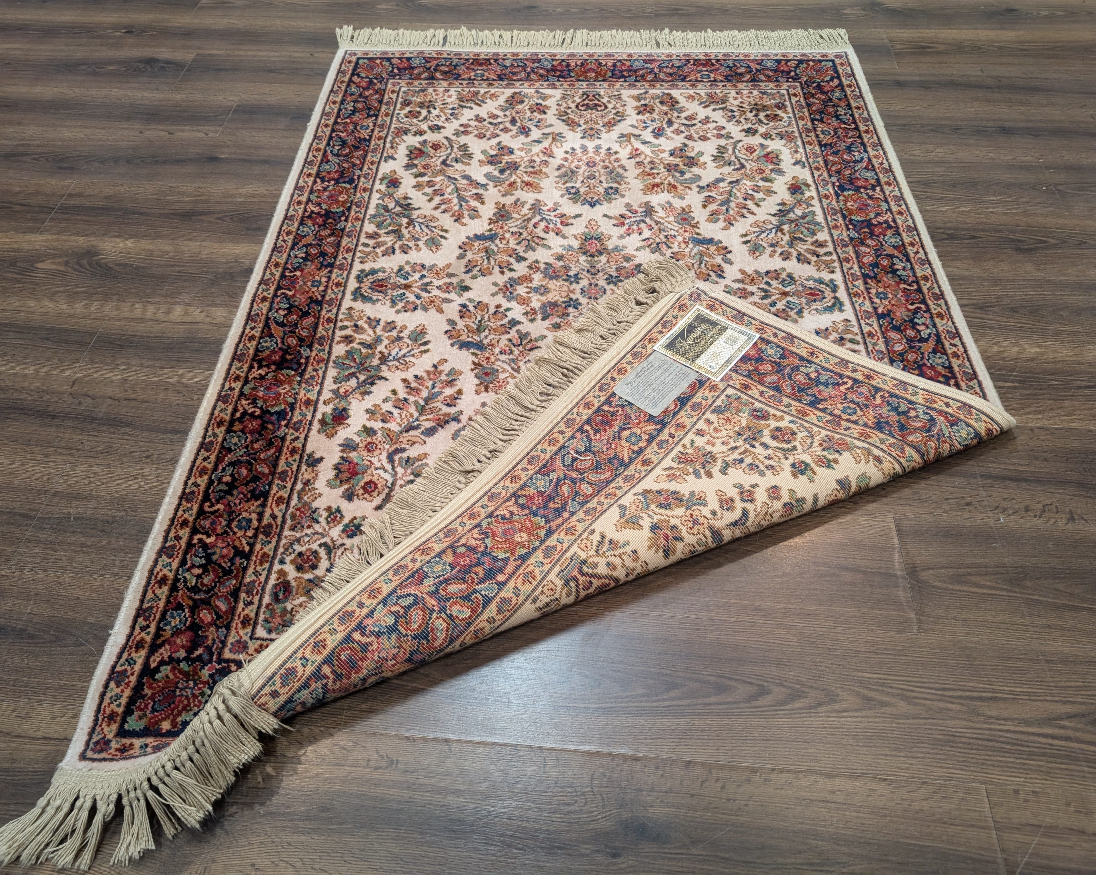 Karastan Rug 4x6 Ivory Sarouk #760, Wool Vintage Original 700 Series - Jewel Rugs