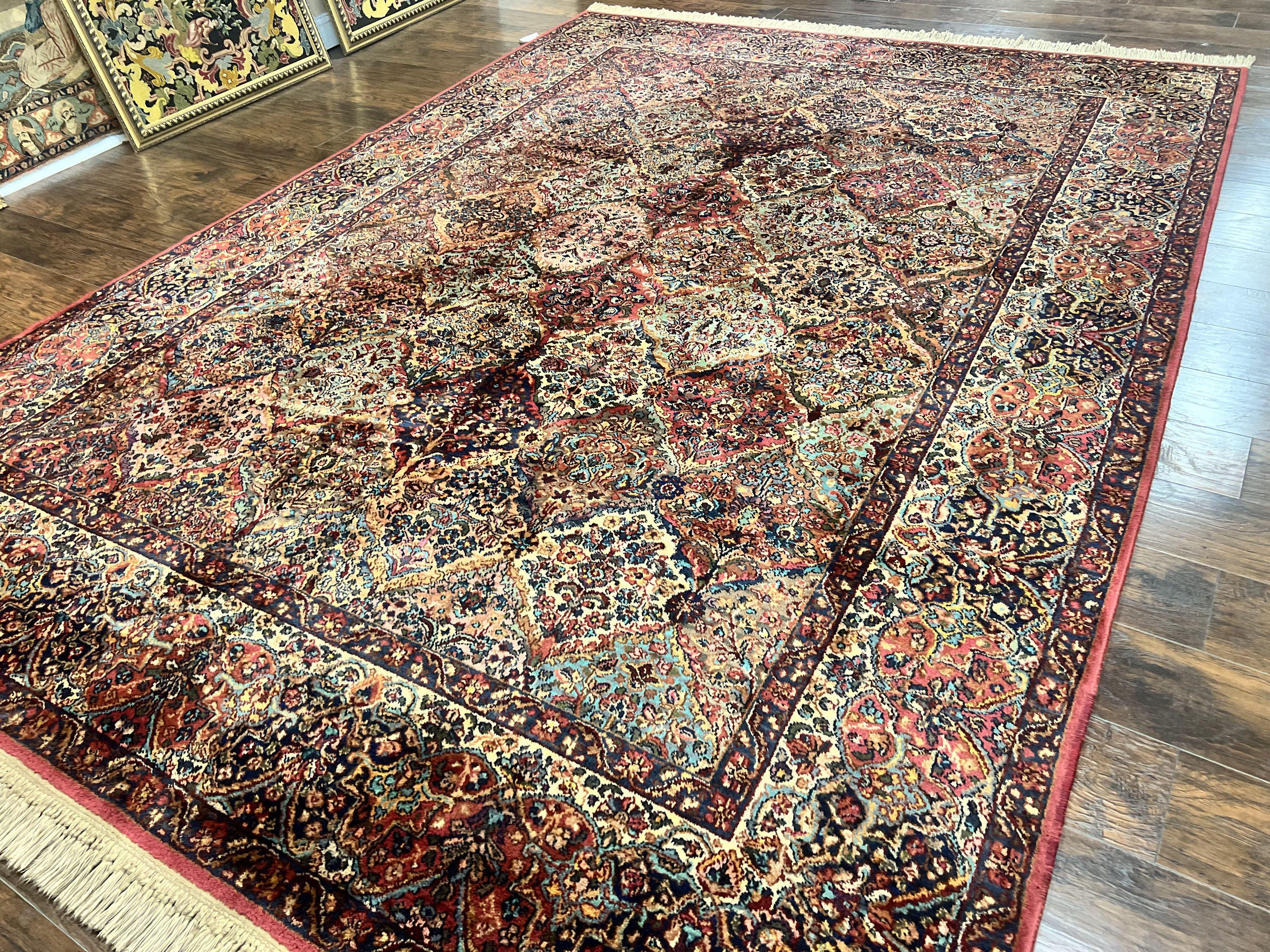 Karastan Multicolor Panel Kirman Rug #717, Wool Karastan Rug 8' 8" x 12', Vintage Multipanel Kirman, Original Karastan Collection 700 Series - Jewel Rugs