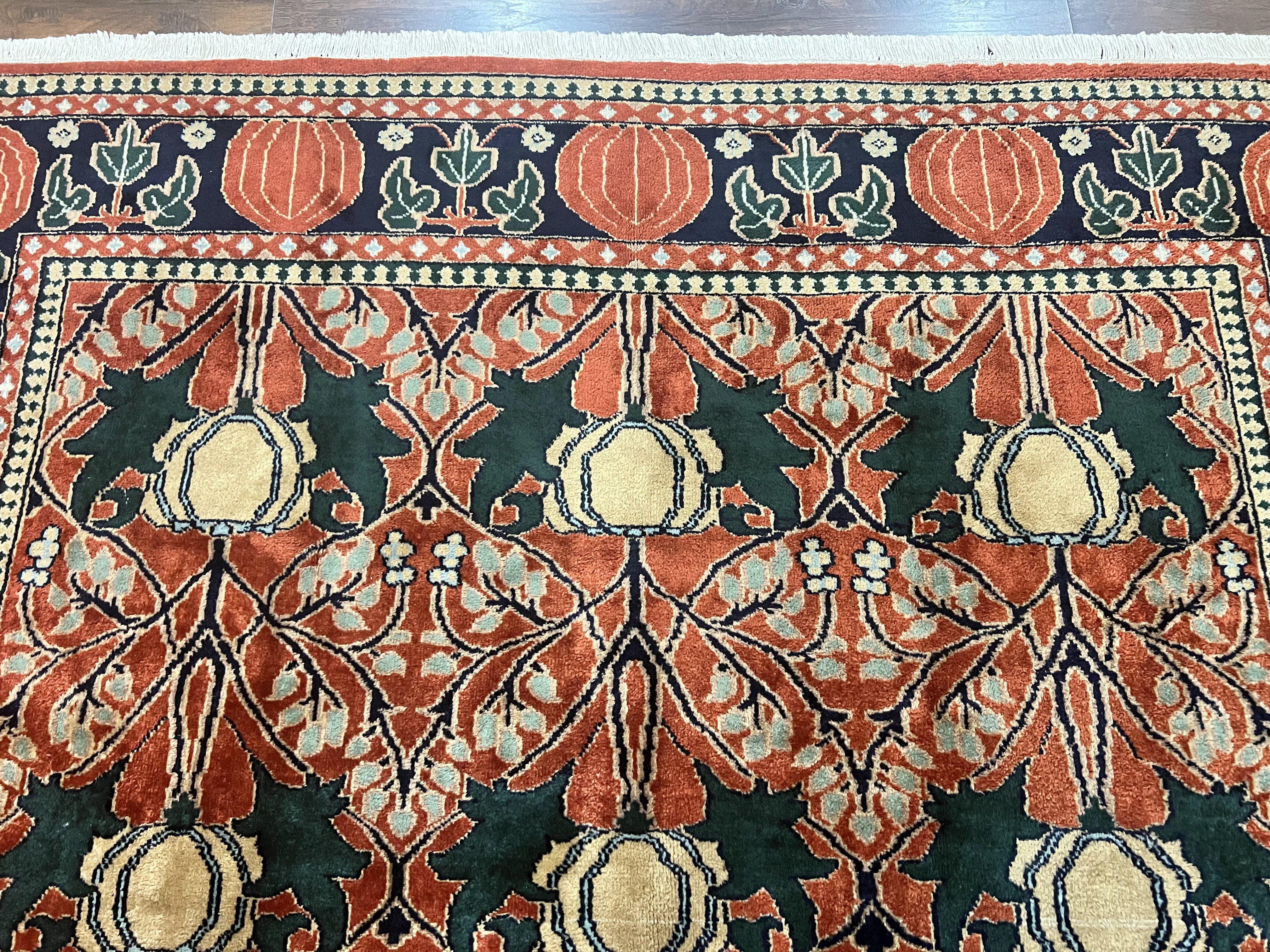 Indo Persian Bidjar Rug 8x10, Red and Black, Handmade Vintage Wool Carpet - Jewel Rugs