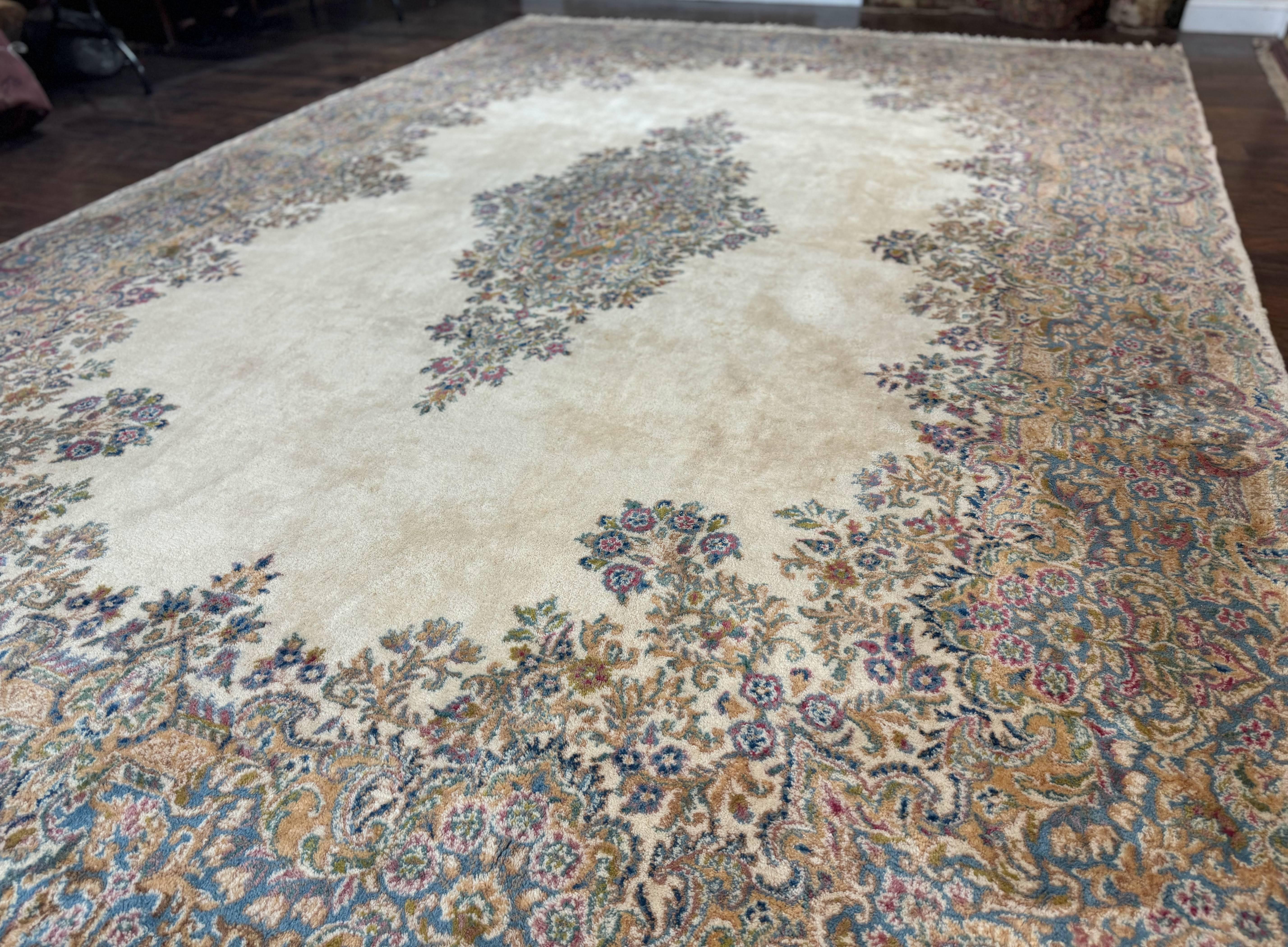 Persian Kerman Rug 10x15, Pastel Colors - Jewel Rugs