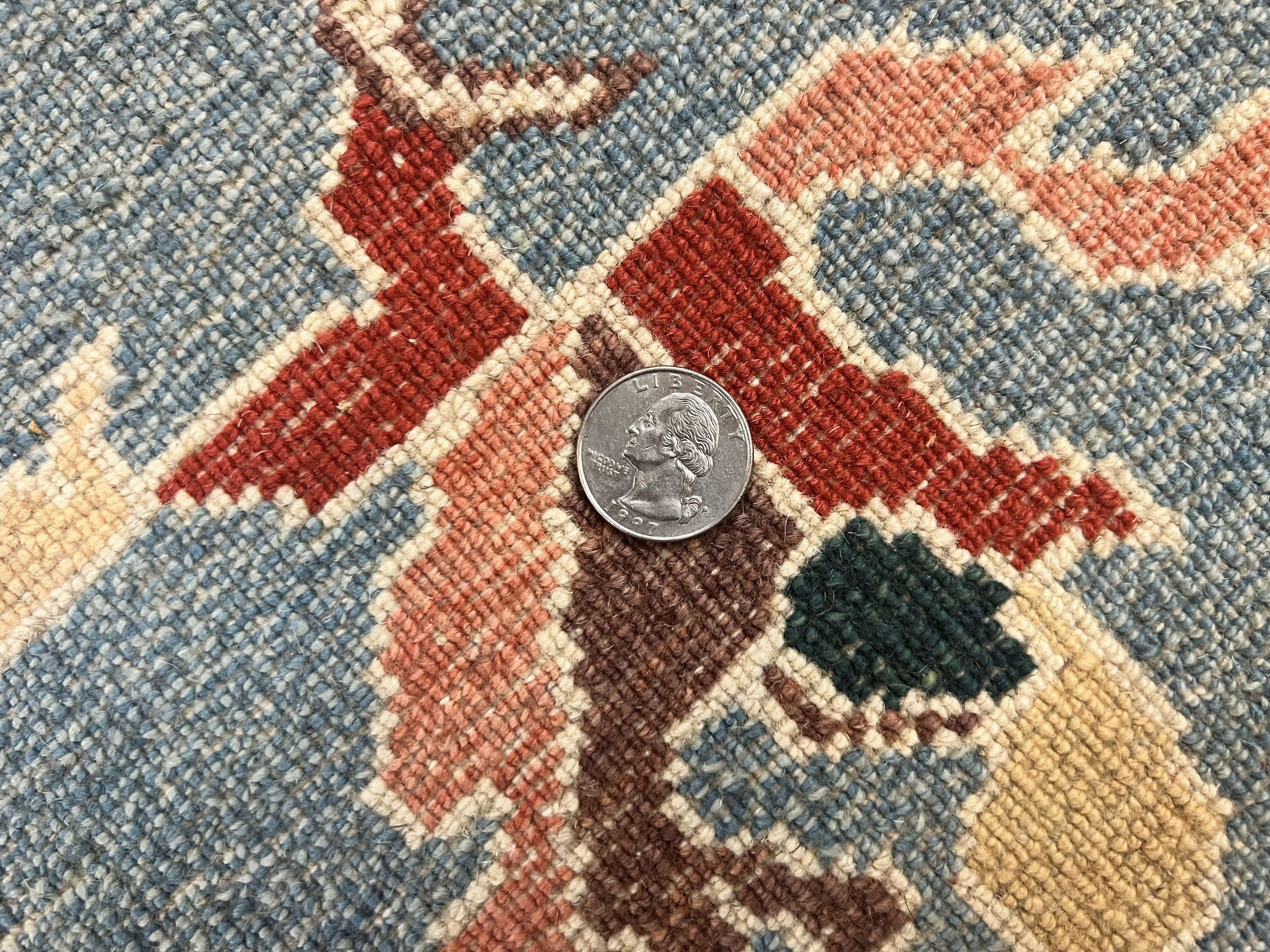 Square Turkish Rug 7x7, Vintage Handmade Wool Carpet, Black Beige Green - Jewel Rugs