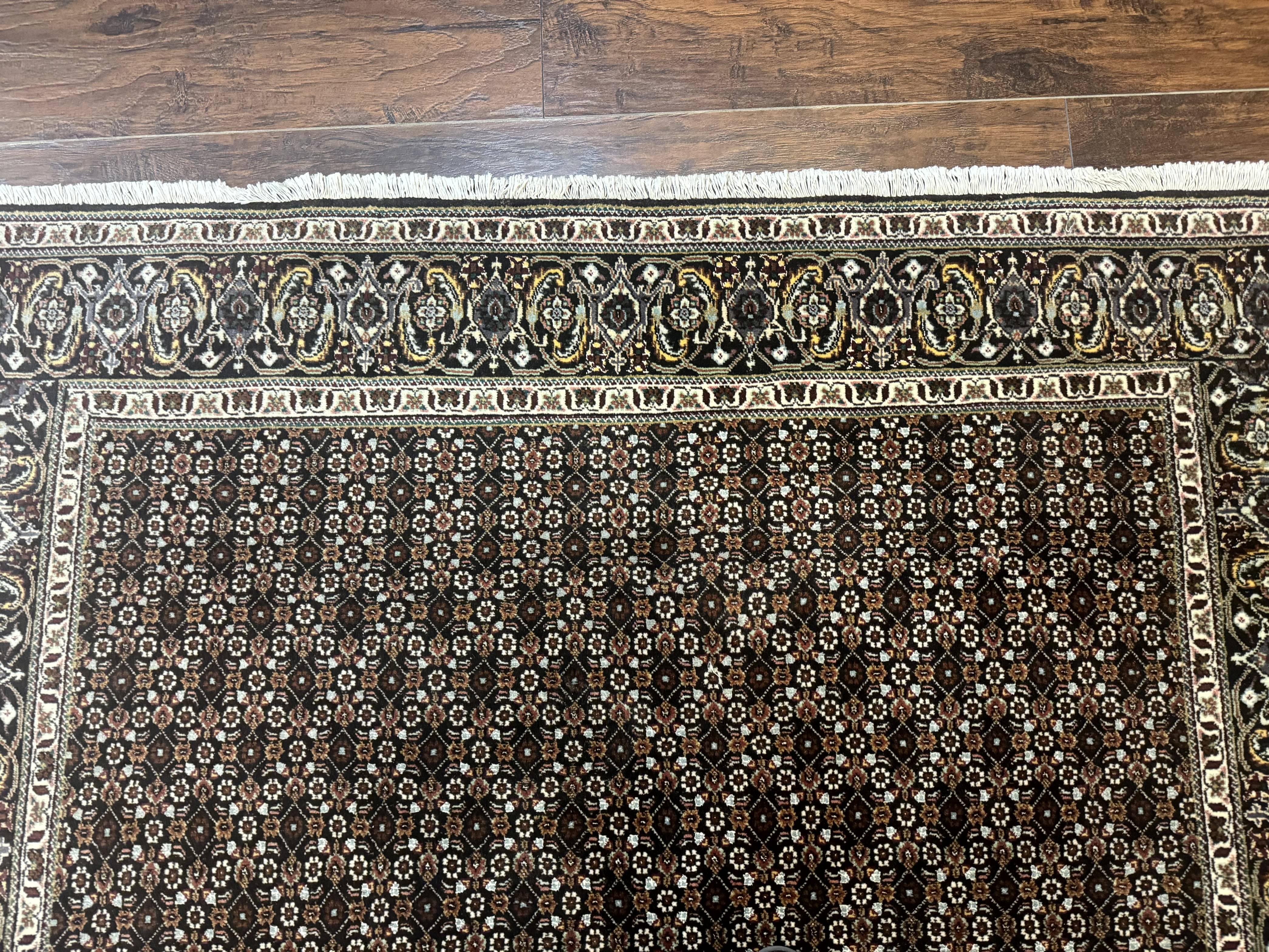 Persian Tabriz Rug 5x7, Black, Allover Pattern - Jewel Rugs