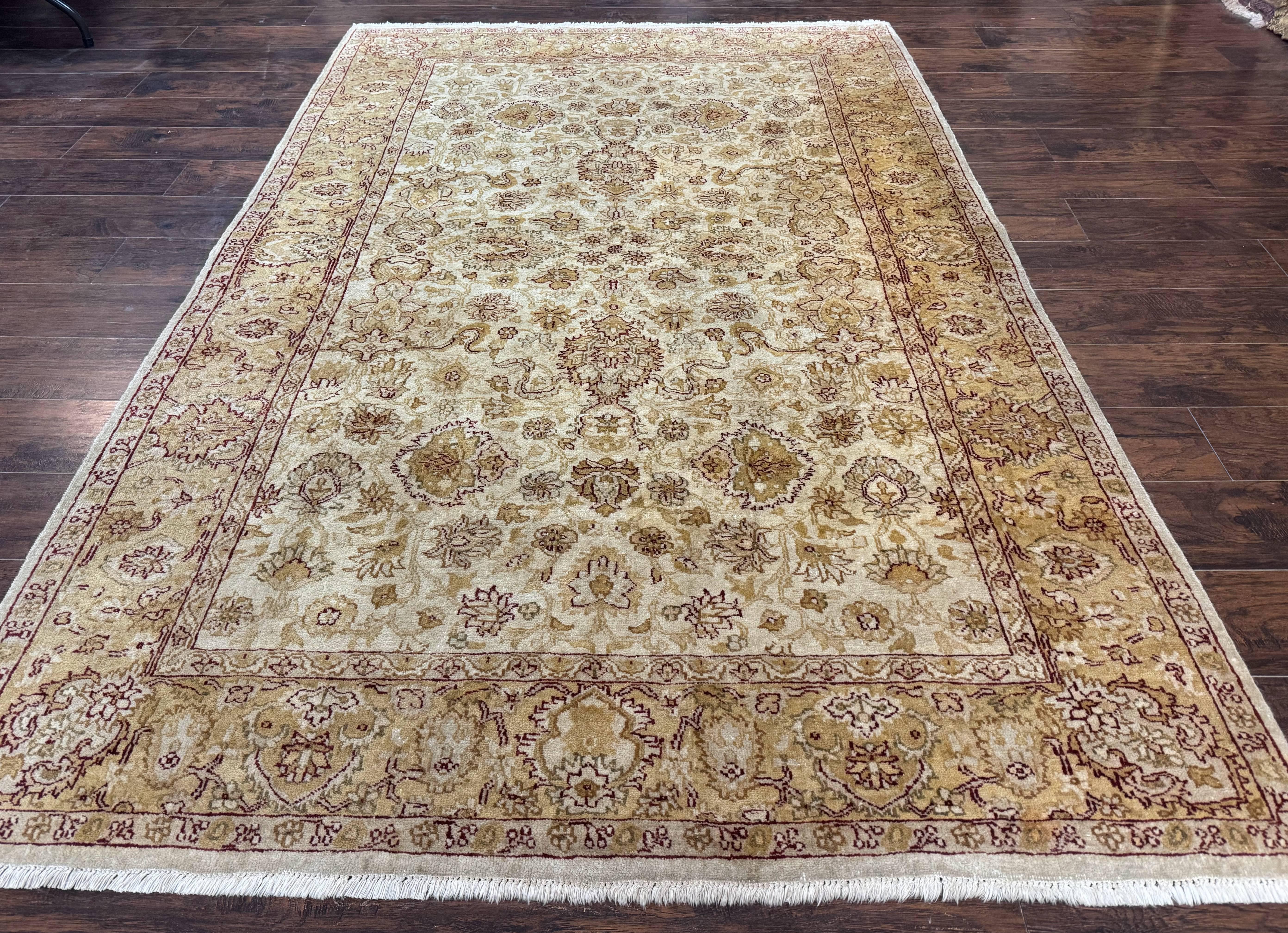 Turkish Oushak Rug 6x9, Vintage, Beige - Jewel Rugs