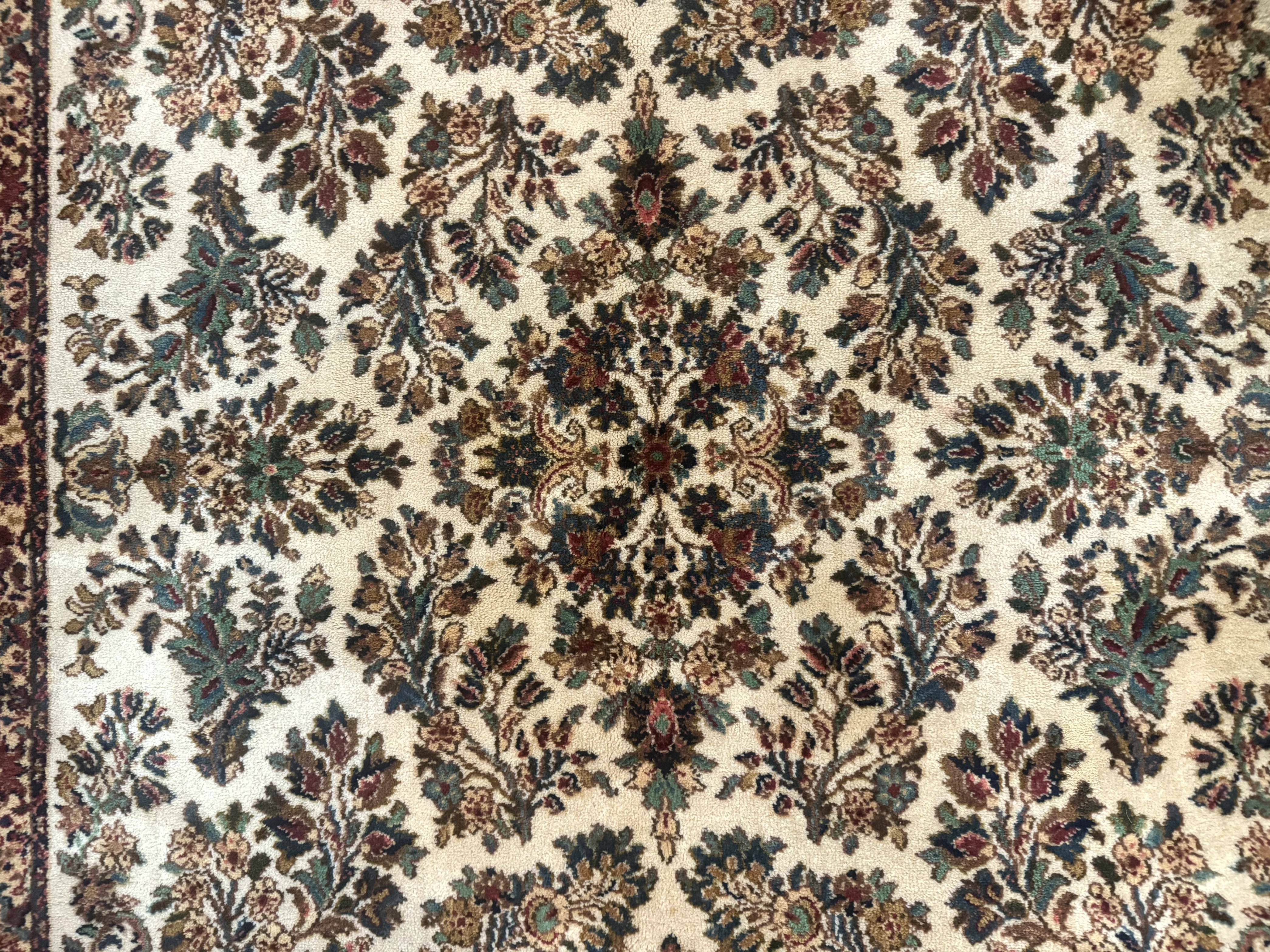 Karastan Rug 5.9 x 9, Ivory Sarouk #760, Wool Pile, Original 700 Series, Vintage - Jewel Rugs