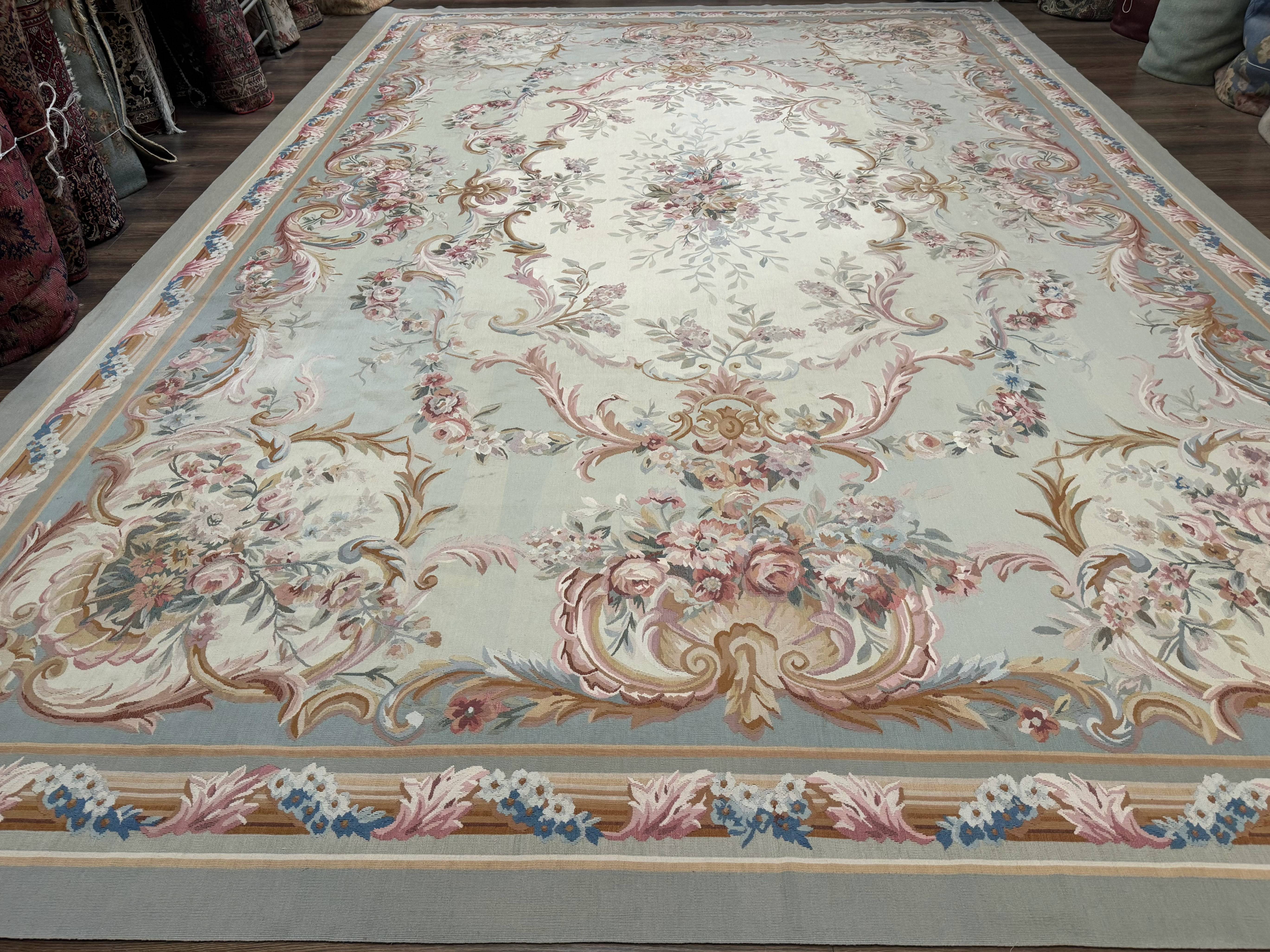 Palace Size Aubusson Rug 11x16, Large Aubusson Carpet - Jewel Rugs