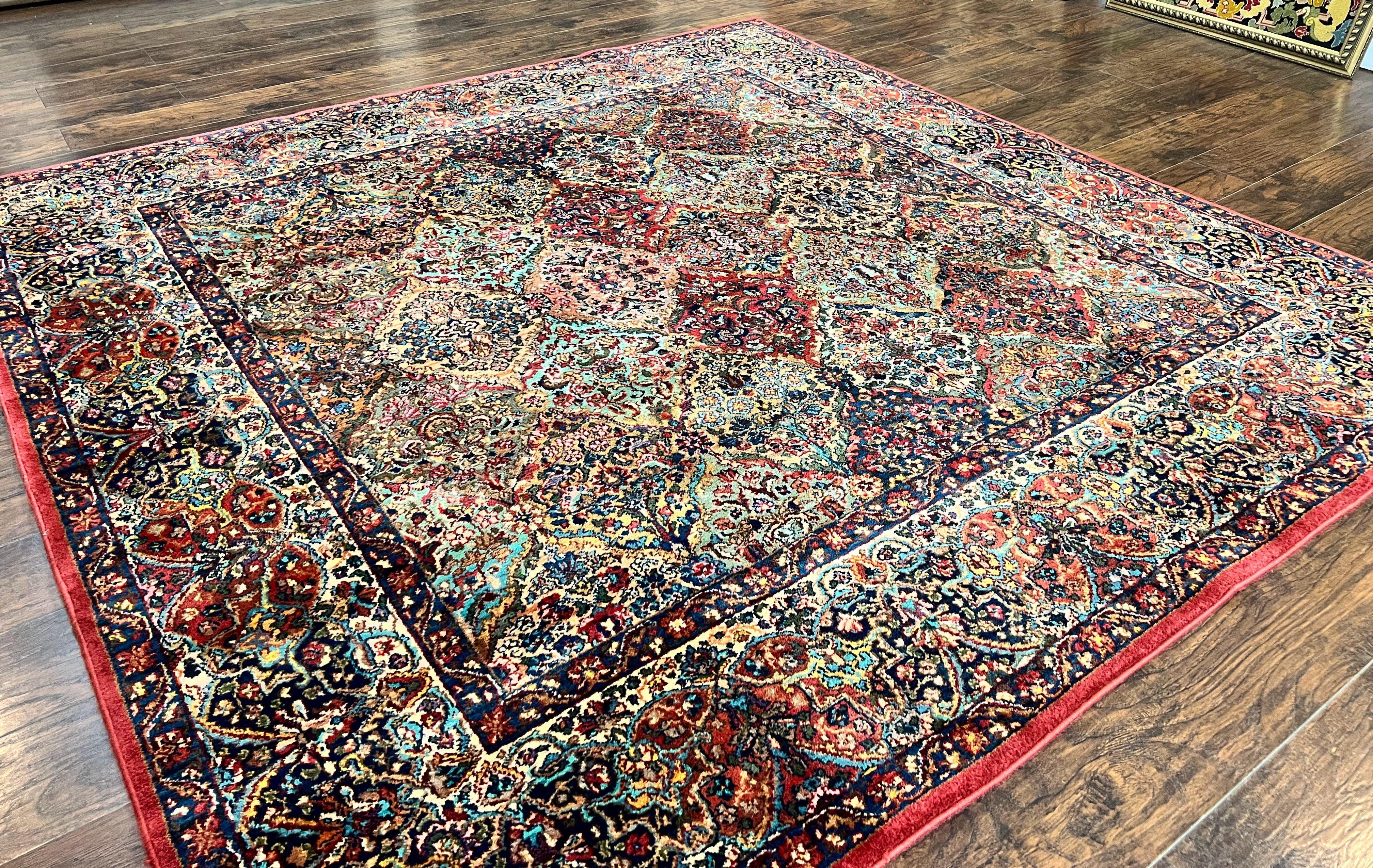Karastan Multicolor Panel Kirman Rug #717, Square Wool Karastan Rug 9x9 ft, Wool Karastan Carpet, Original 700 Series, Rare Size 9 x 9 - Jewel Rugs