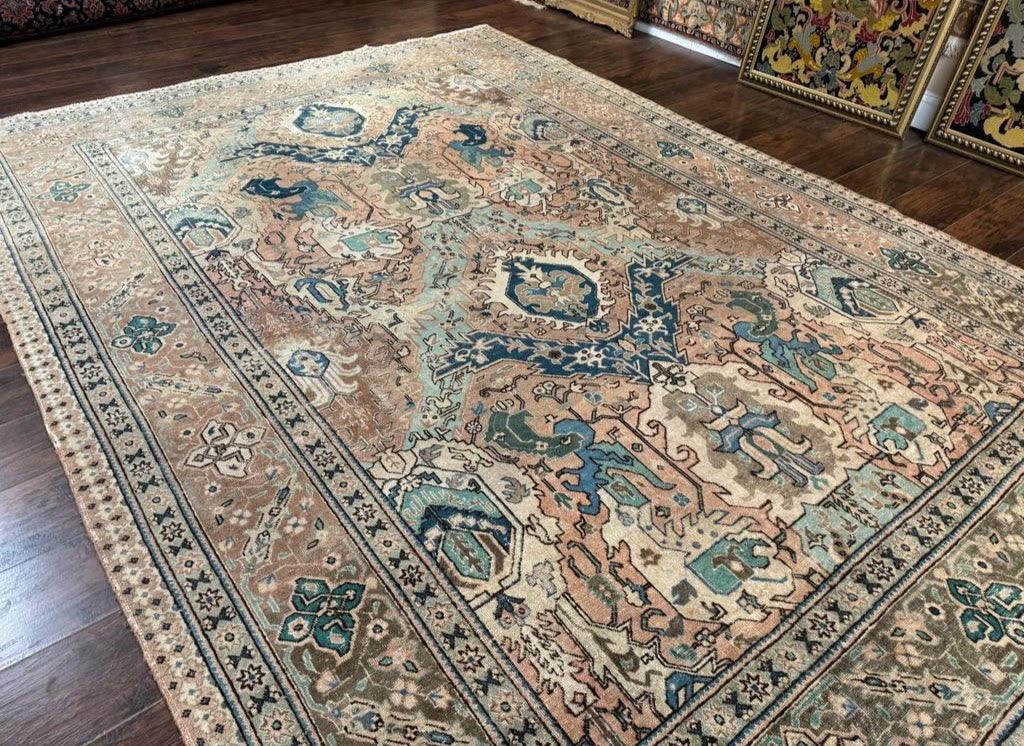Antique Persian Tabriz Rug 8x11, Unique Colors and Design - Jewel Rugs
