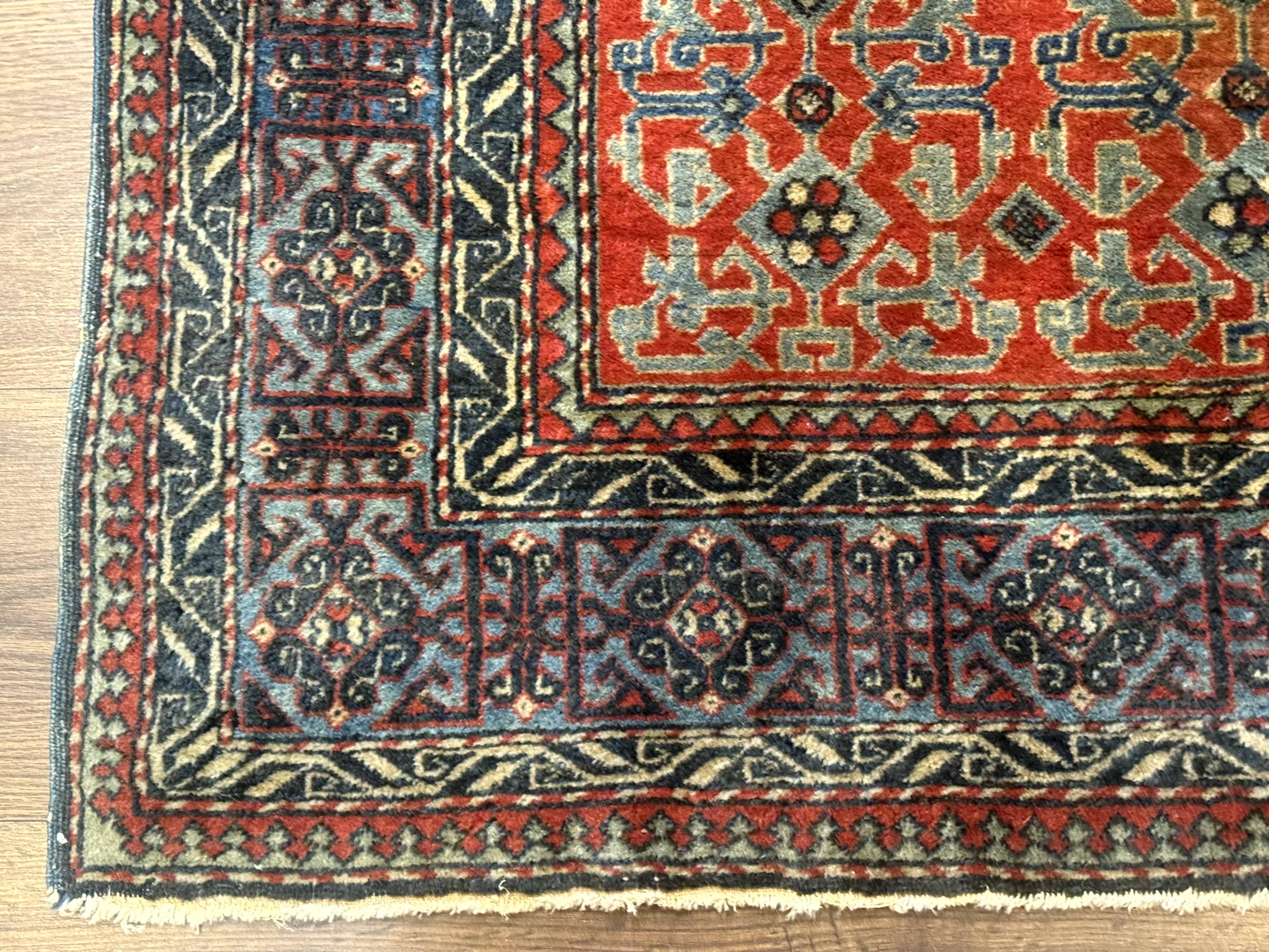 Caucasian Rug 4x6, Allover Pattern, Tomato Red - Jewel Rugs