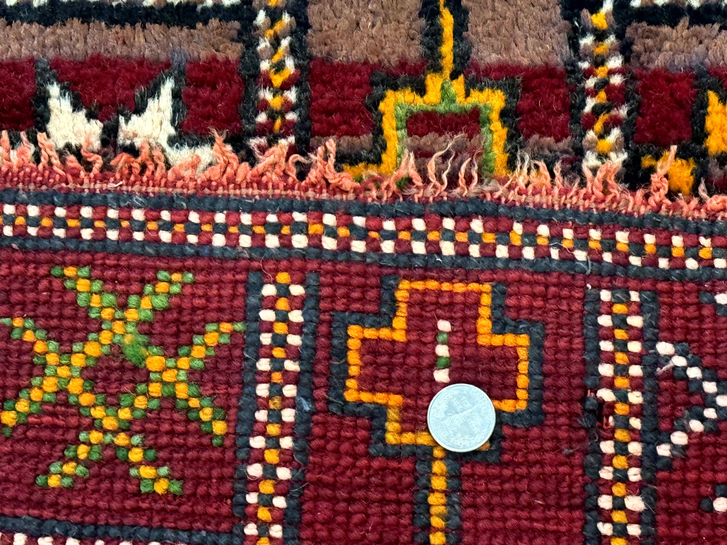 Moroccan Berber Tribal Rug 3x5, Geometric Area Rug, Red Orange Brown - Jewel Rugs