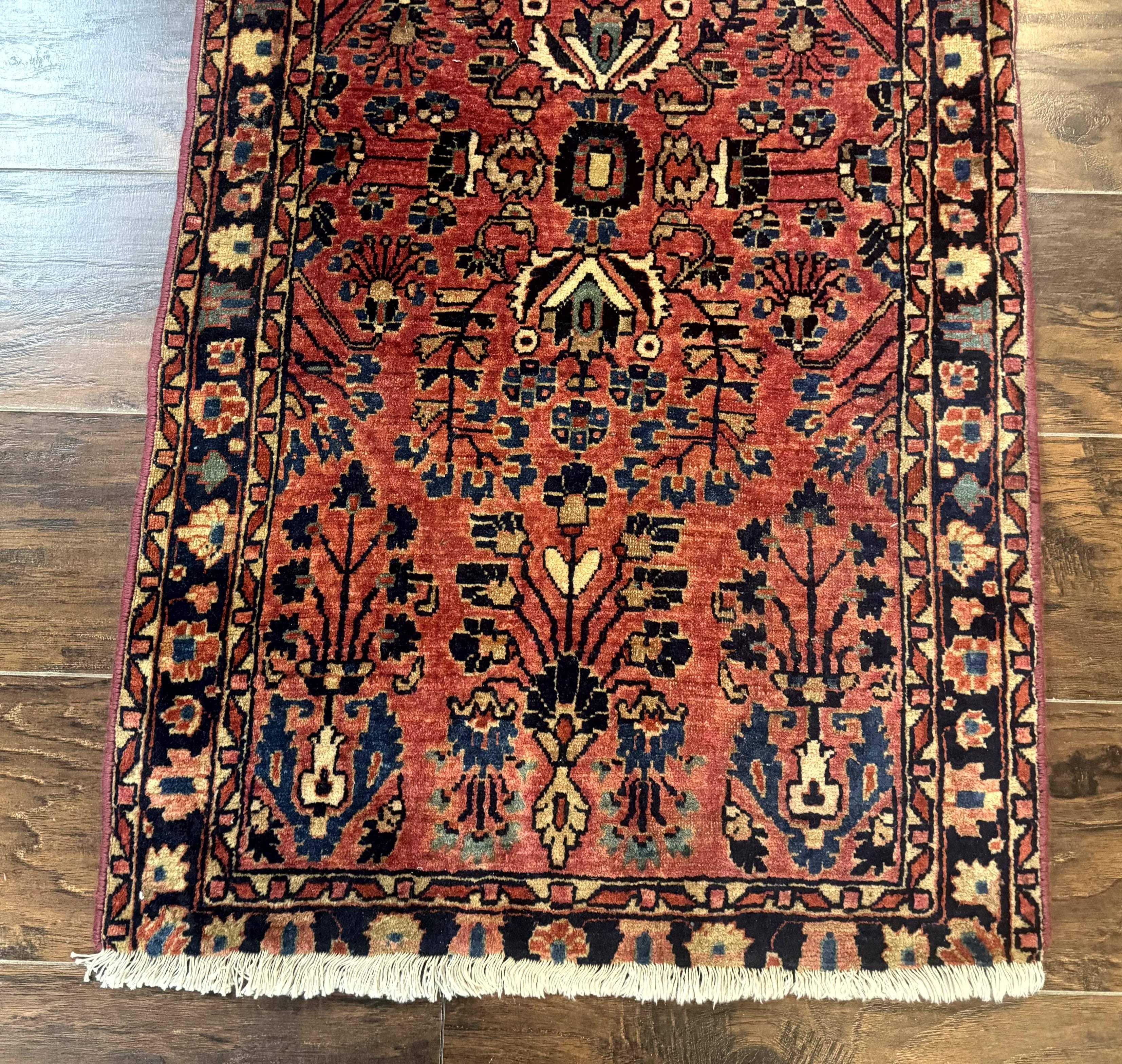 Persian Sarouk Rug 2x4, Red, Antique, 1920s Persian Carpet, Wool - Jewel Rugs