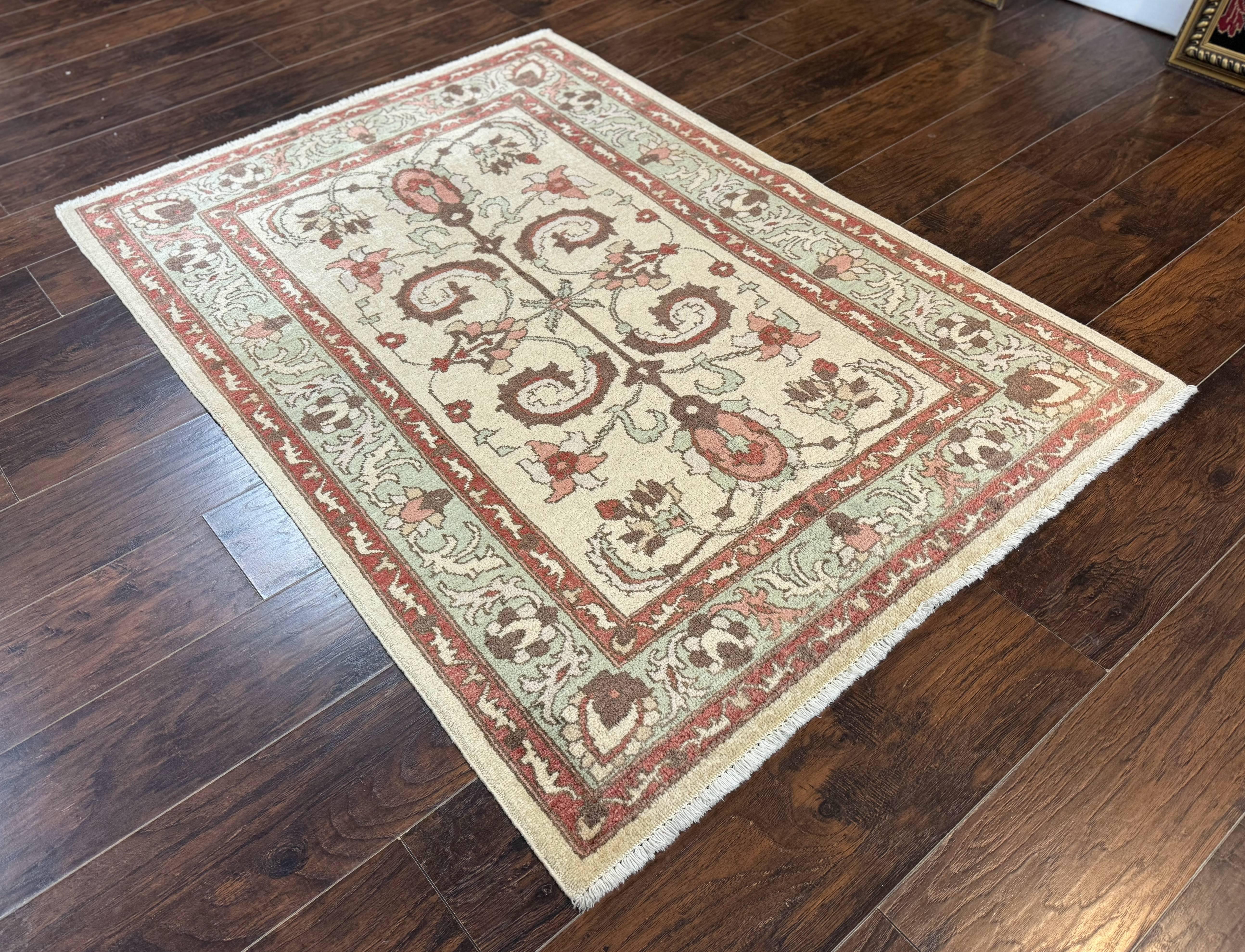 Indo Mahal Rug 4 x 5.6, Indian Handmade Wool Area Rug - Jewel Rugs