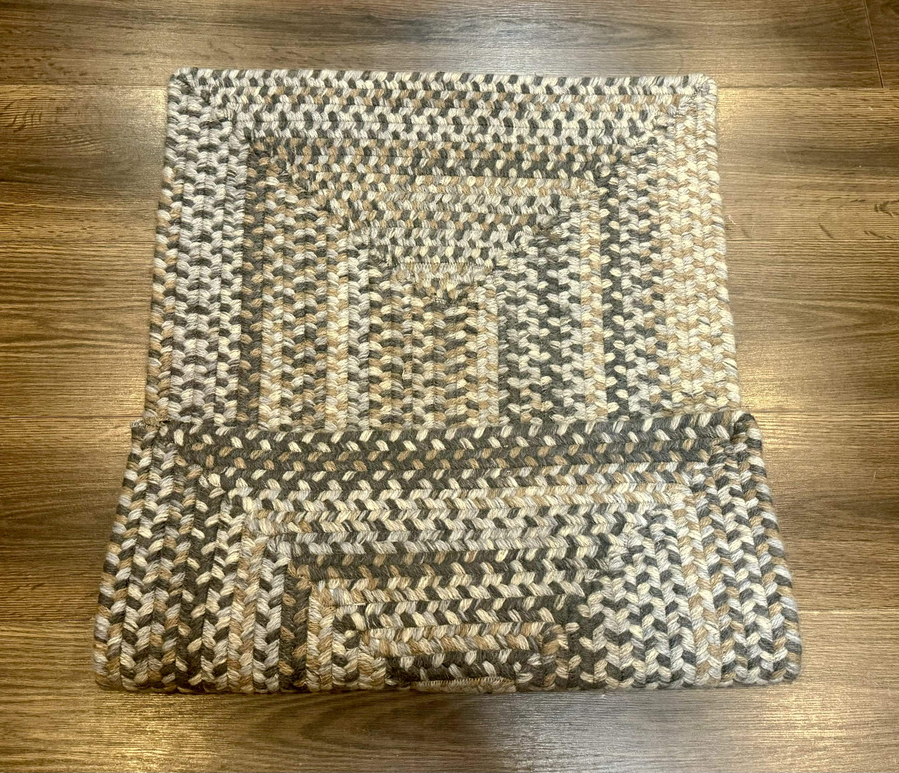 Small American Braided Rug 2x3 ft, Multicolor, Wool - Jewel Rugs