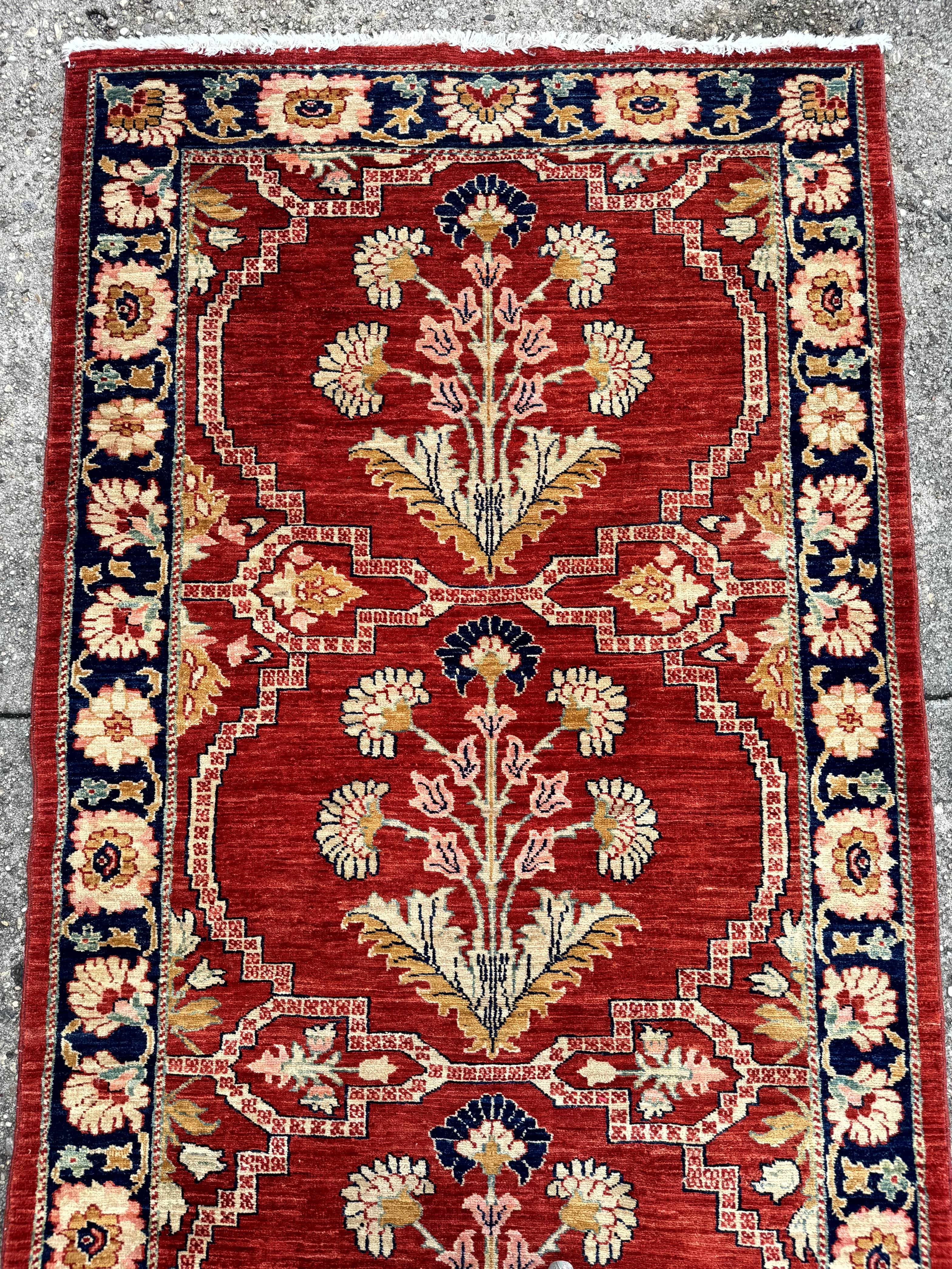 Rare Extra Long Runner Rug 3.9 x 50 ft, Handmade, Wool, Egyptian, Red, Floral, Custom Size - Jewel Rugs