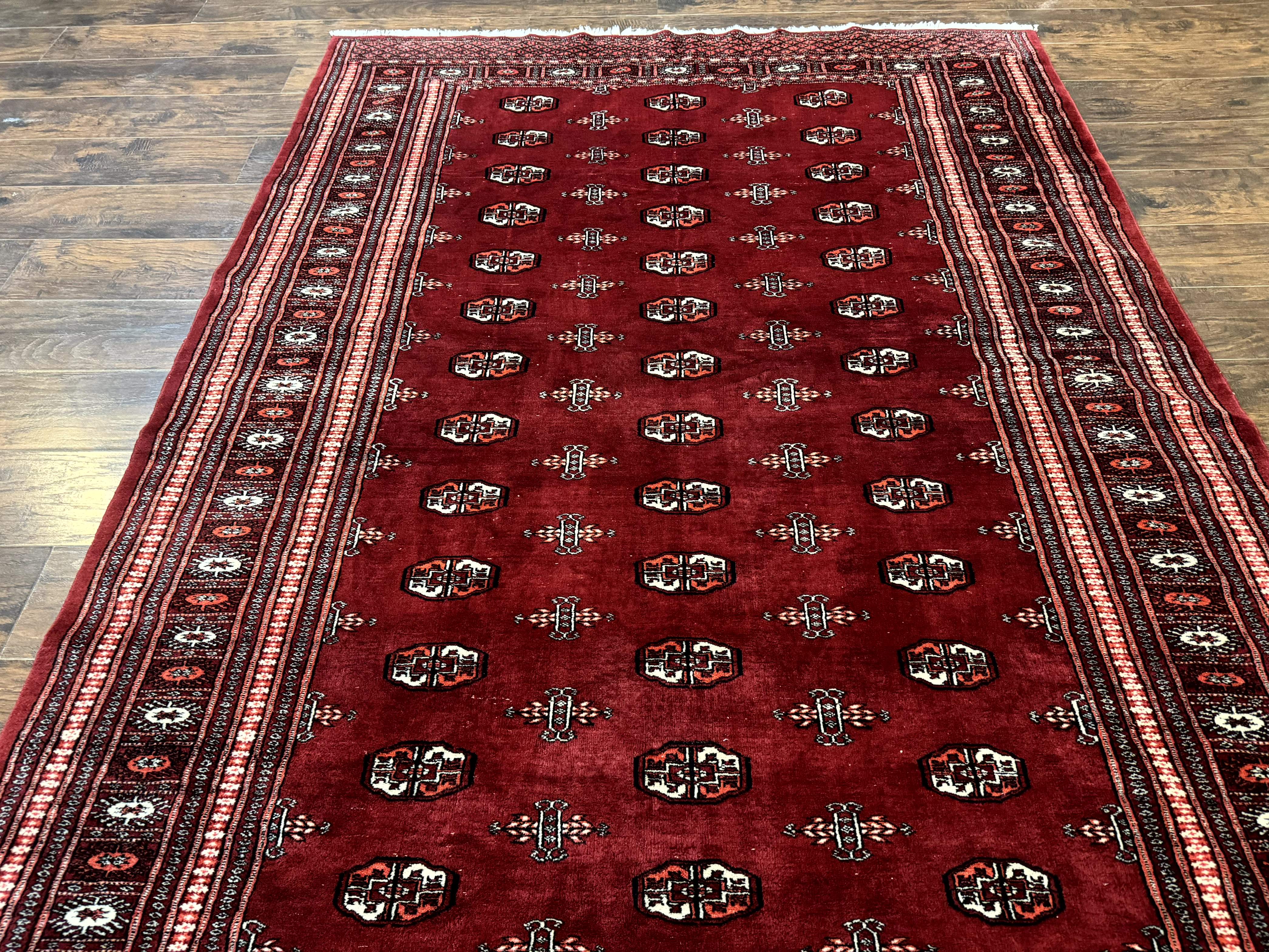 Pakistani Bokhara Rug 6x9 – Red, Hand-Knotted Wool, Vintage Turkoman Carpet - Jewel Rugs