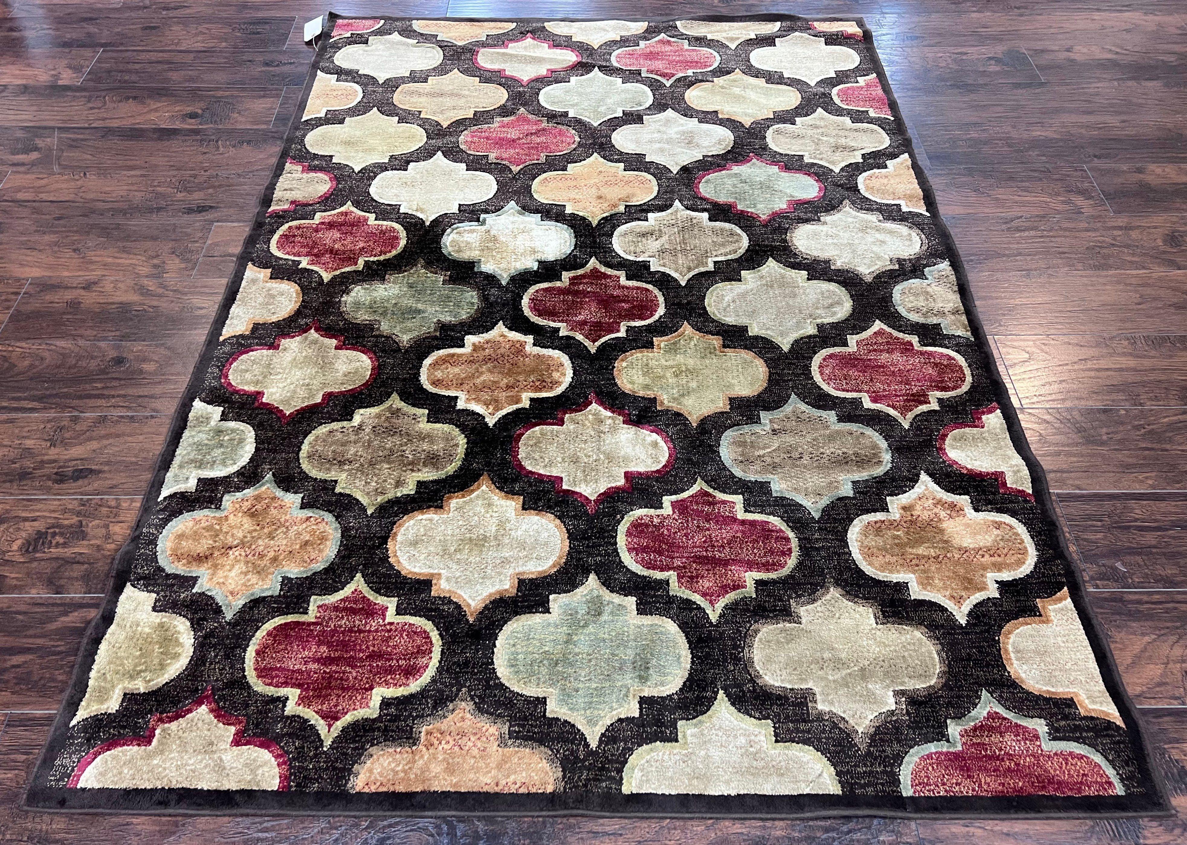 Panel Design Rug 5x7, Multicolor Contemporary Area Rug, Small Living Room Rug - Jewel Rugs