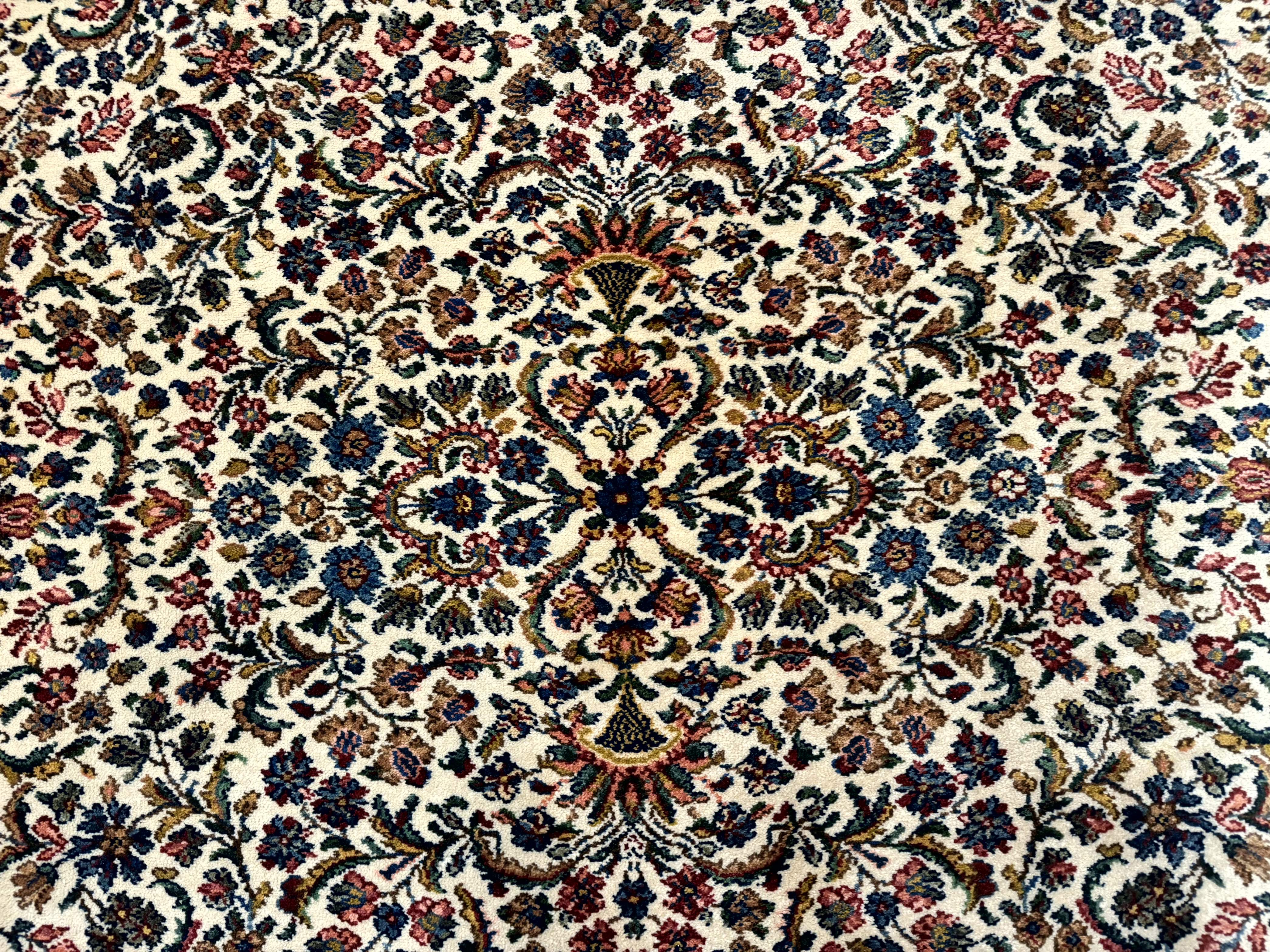 Karastan Rug #742 Floral Kirman 8.8 x 12, Wool Pile, Vintage Original Series, Rare - Jewel Rugs