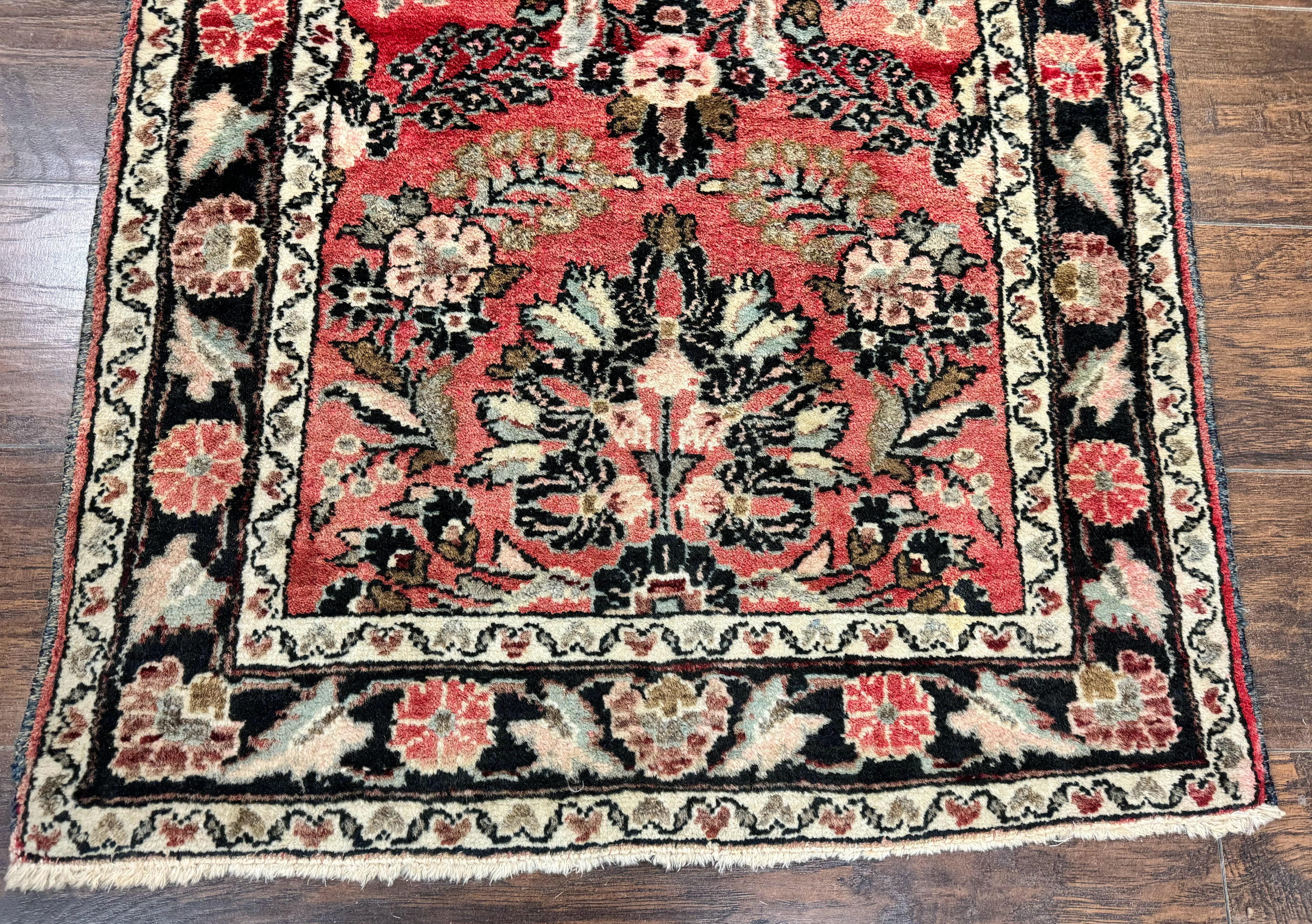 Antique Persian Runner Rug 2.7 x 20 Red Long Runner for Hallway Wool Handmade - Jewel Rugs