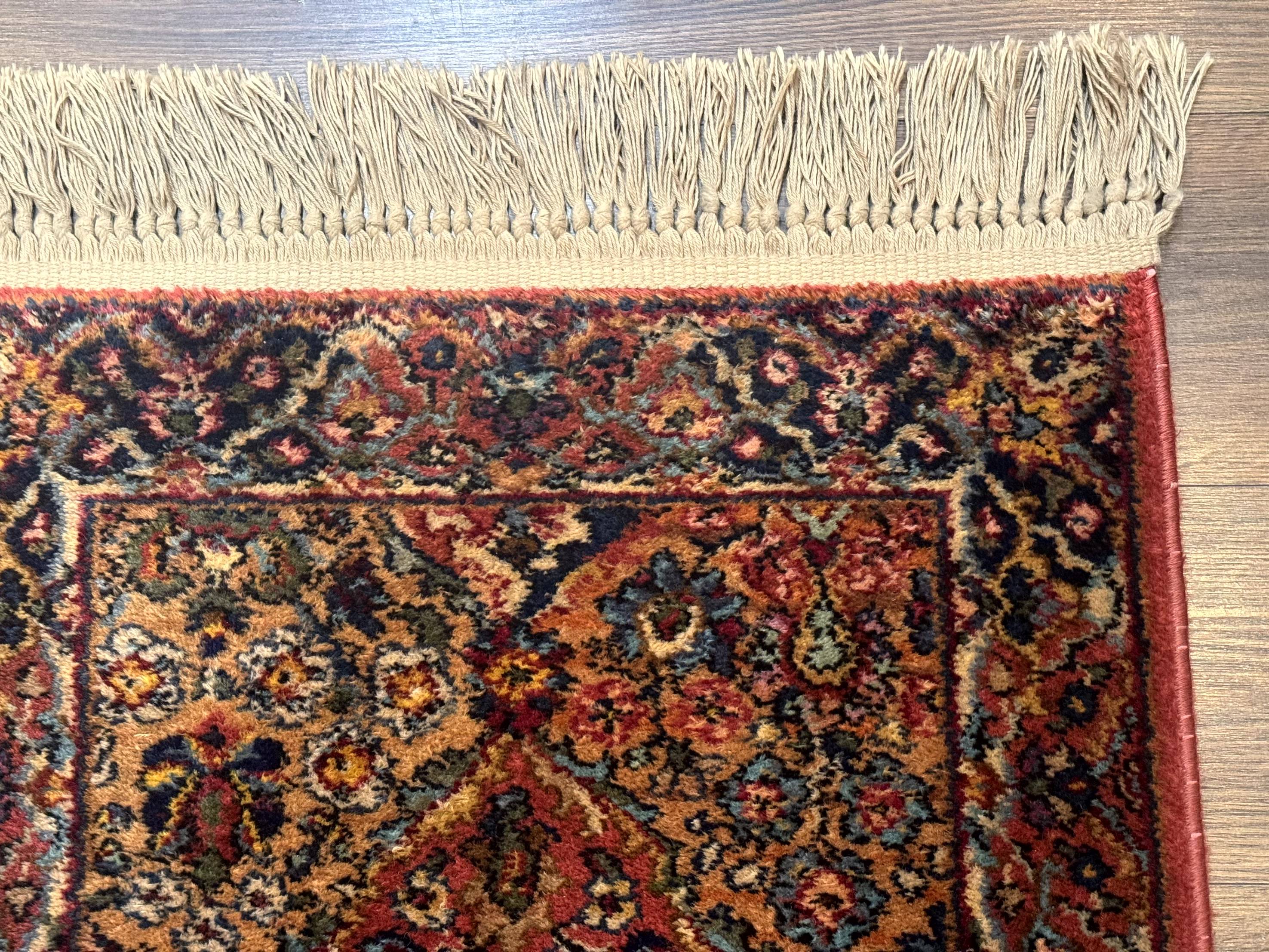 Karastan Rug 2x4 Multicolor Panel Kirman #717, Original 700 Series, Wool Pile Vintage Discontinued - Jewel Rugs