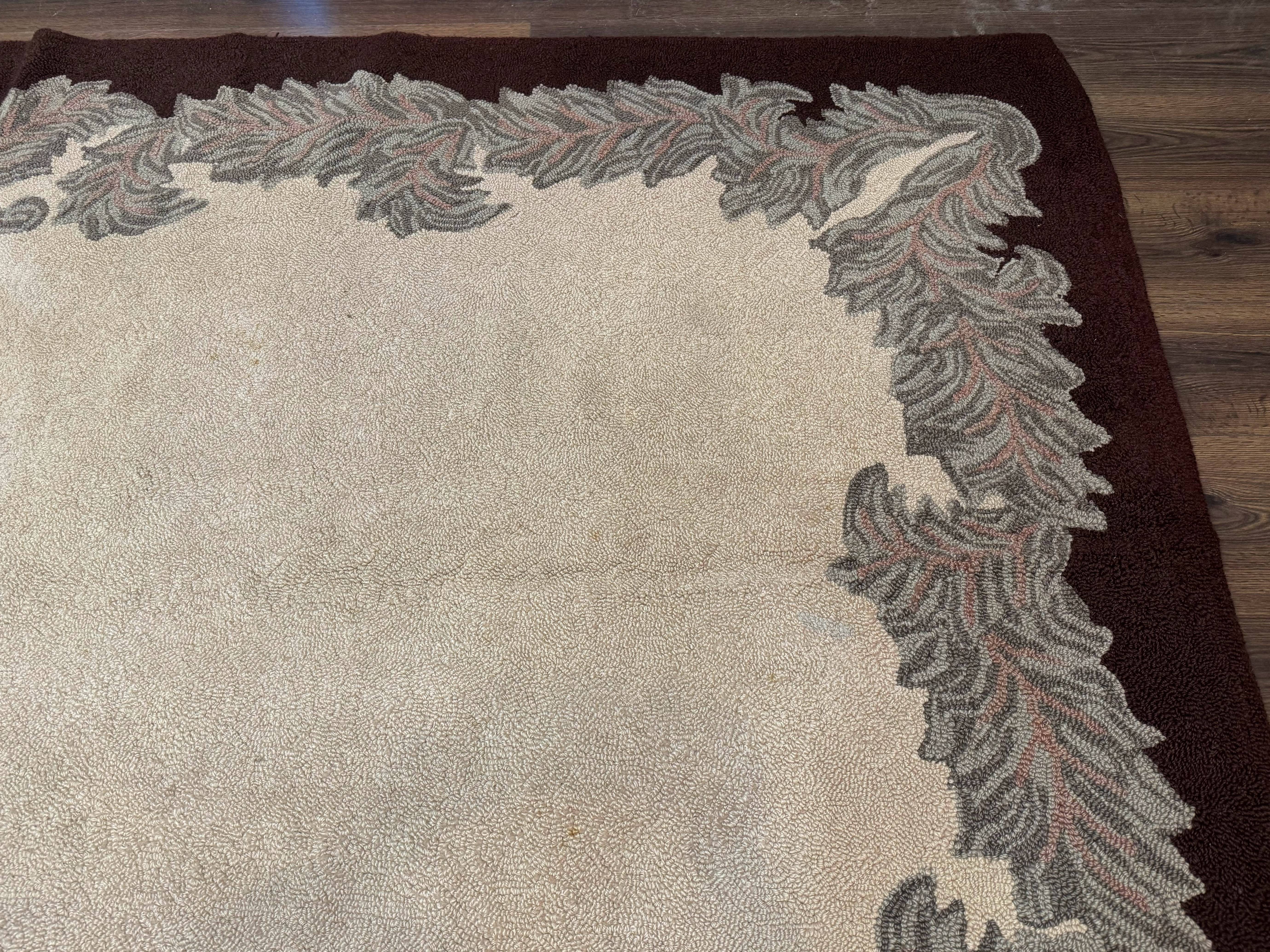 Palace Size American Hooked Rug 11x20 Aubusson Style Ivory - Jewel Rugs