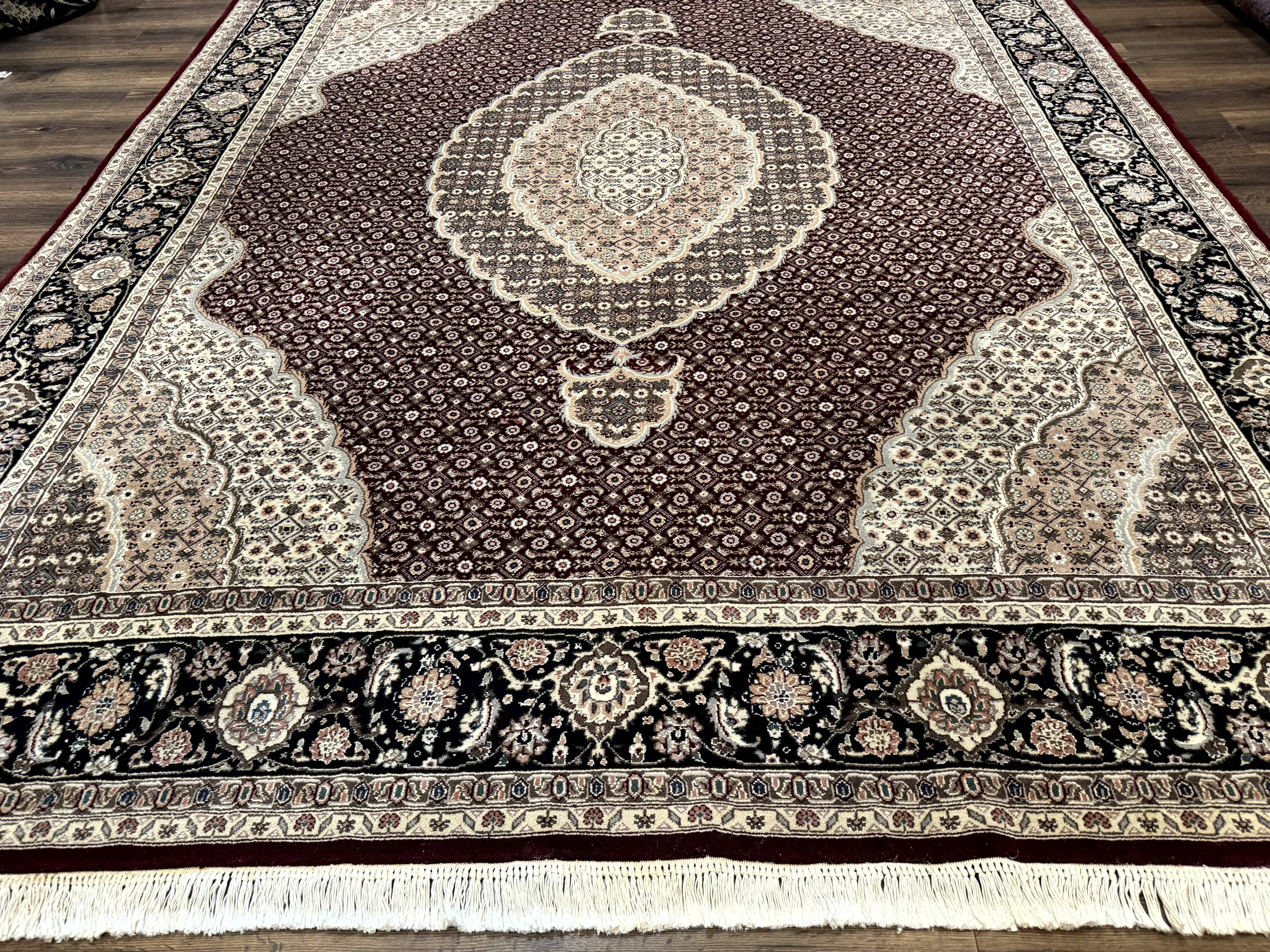 Sino Persian Rug 8x10, Herati, Elegant Oriental Carpet, Dark Maroon - Jewel Rugs