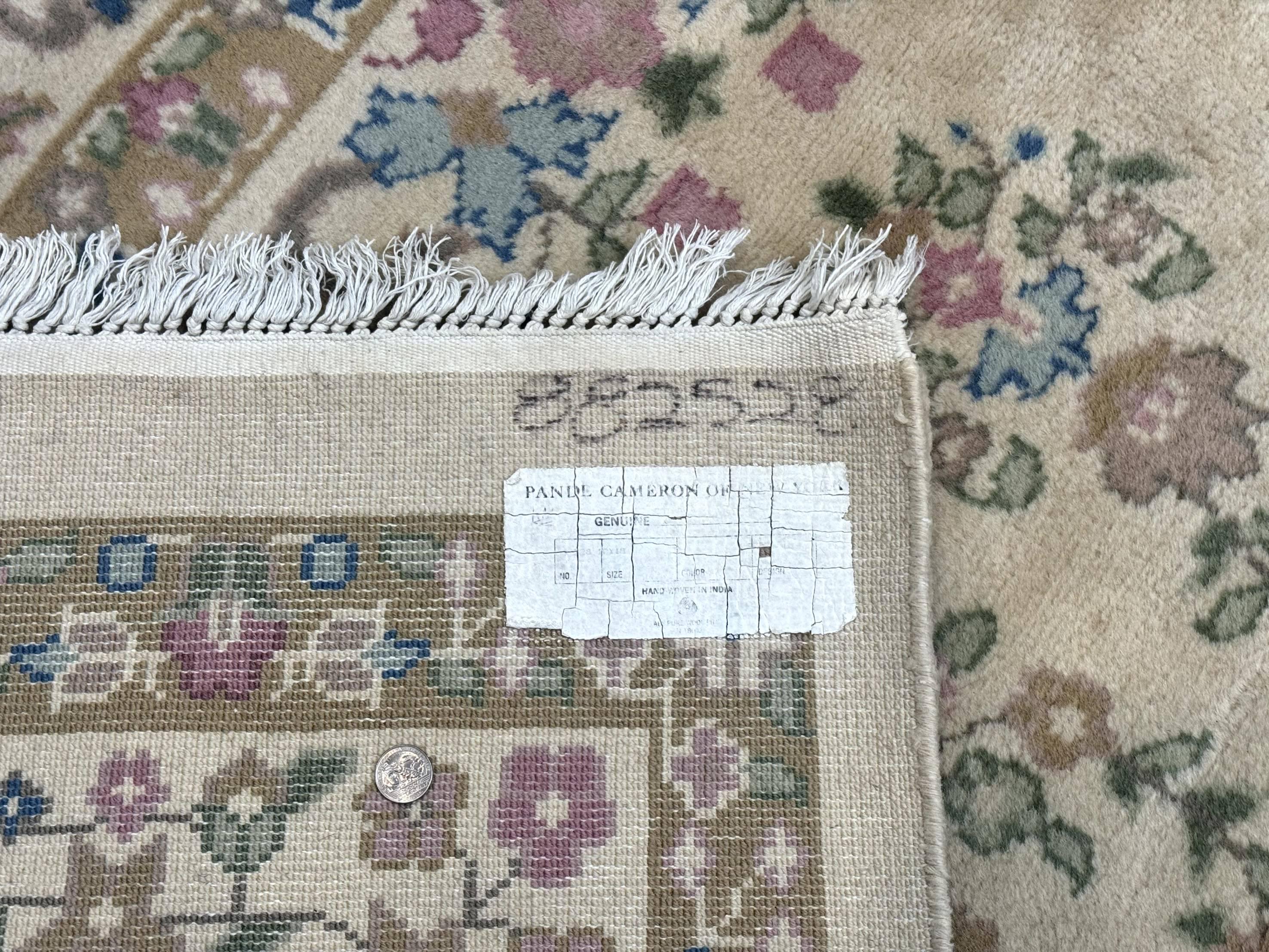 Indo Persian Rug 12x15, Palace Sized Carpet, Oversized Wool Handmade Rug, Kerman Rug, Semi Open Field, Pande Cameron Rug, Beige - Jewel Rugs