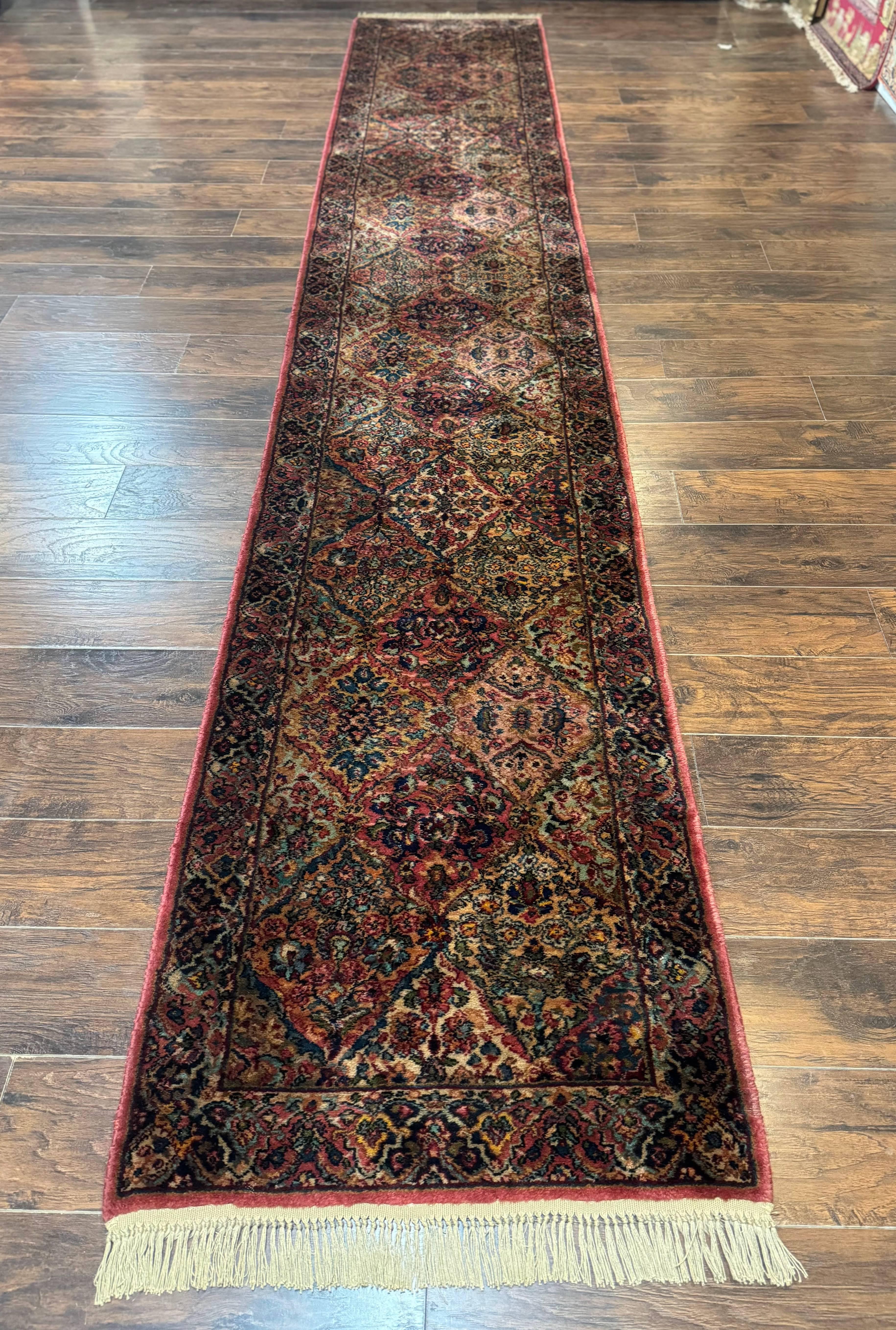Karastan Runner Rug 3x16, Multicolor Panel Kirman #717, Rare Hard to Find Discontinued Wool Pile Karastan, 700 Series Karastan Runner 3 x 16 - Jewel Rugs
