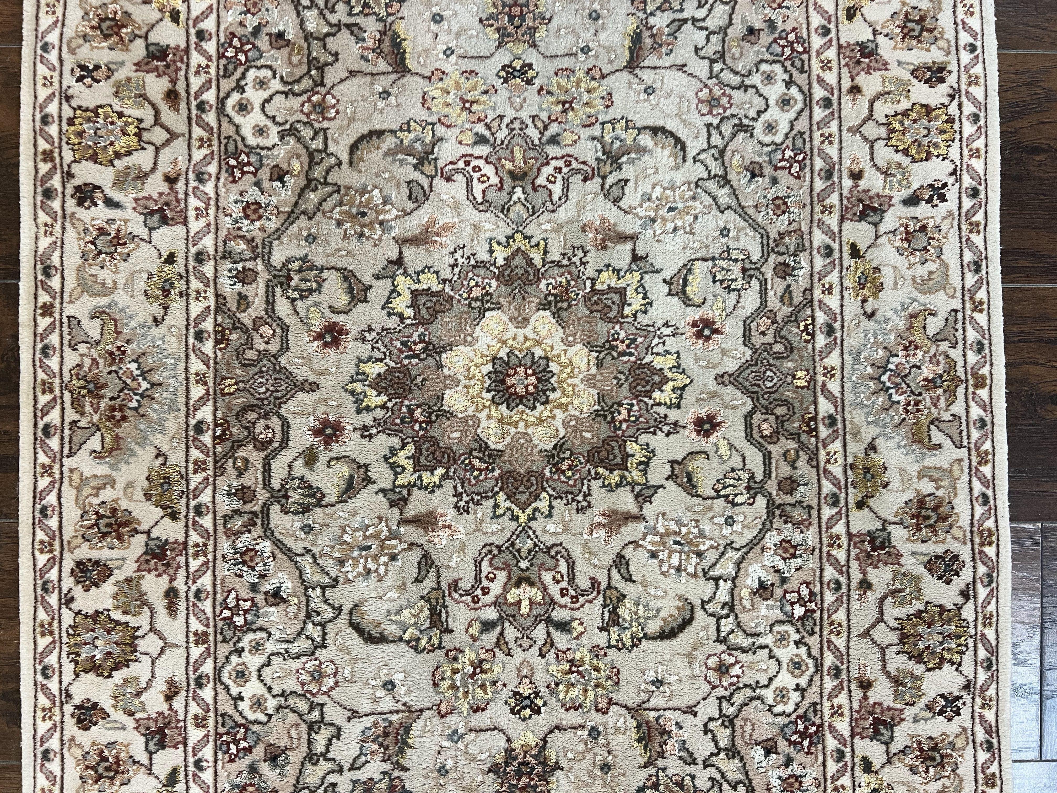 Sino Persian Rug 2.5 x 4, Hand Knotted Oriental Carpet, Small Persian Rug, Floral Medallion, Wool, Vintage - Jewel Rugs