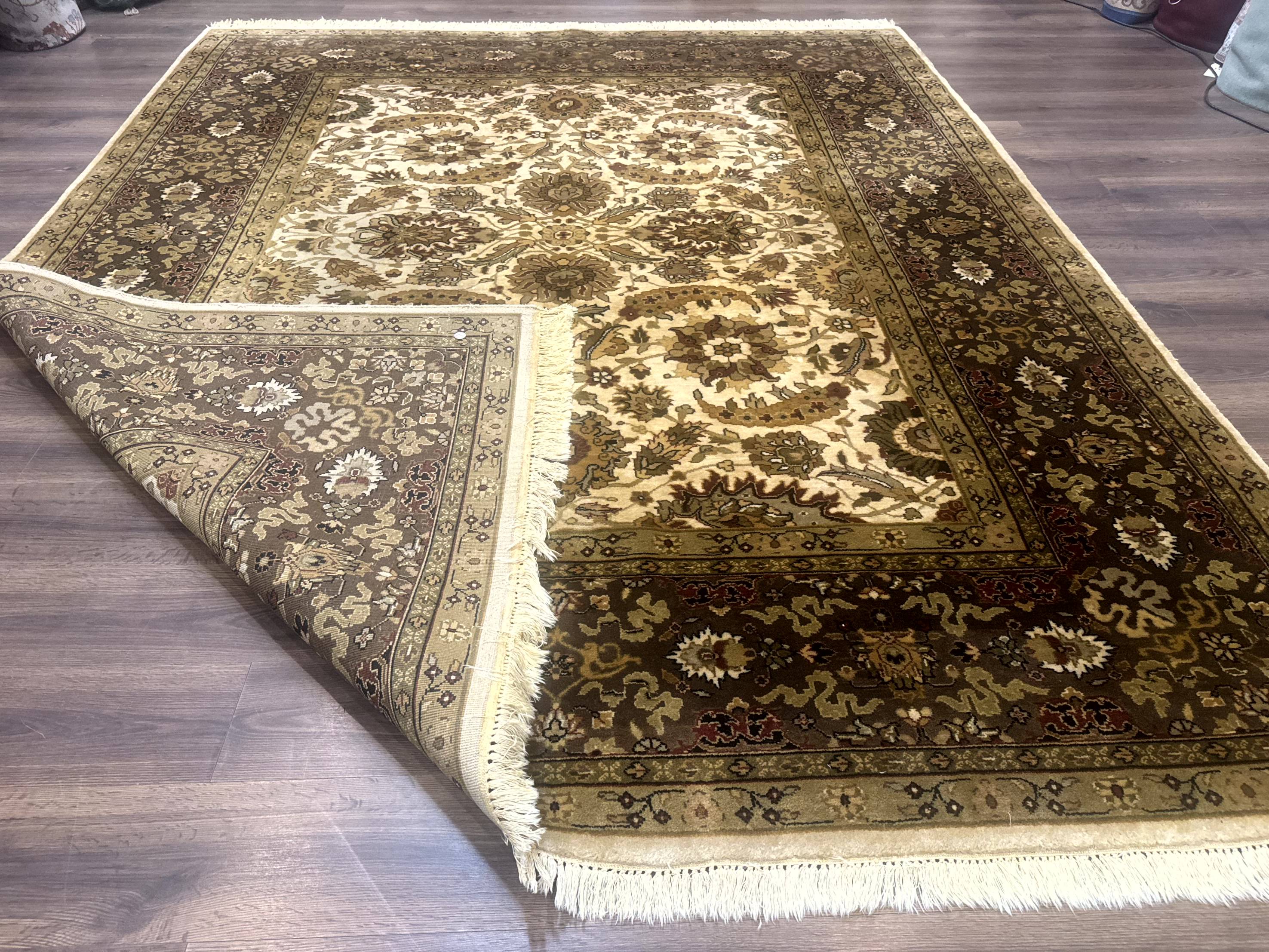 Indo Persian Mahal Rug 8x10, Floral Traditional Wool Oriental Carpet - Jewel Rugs