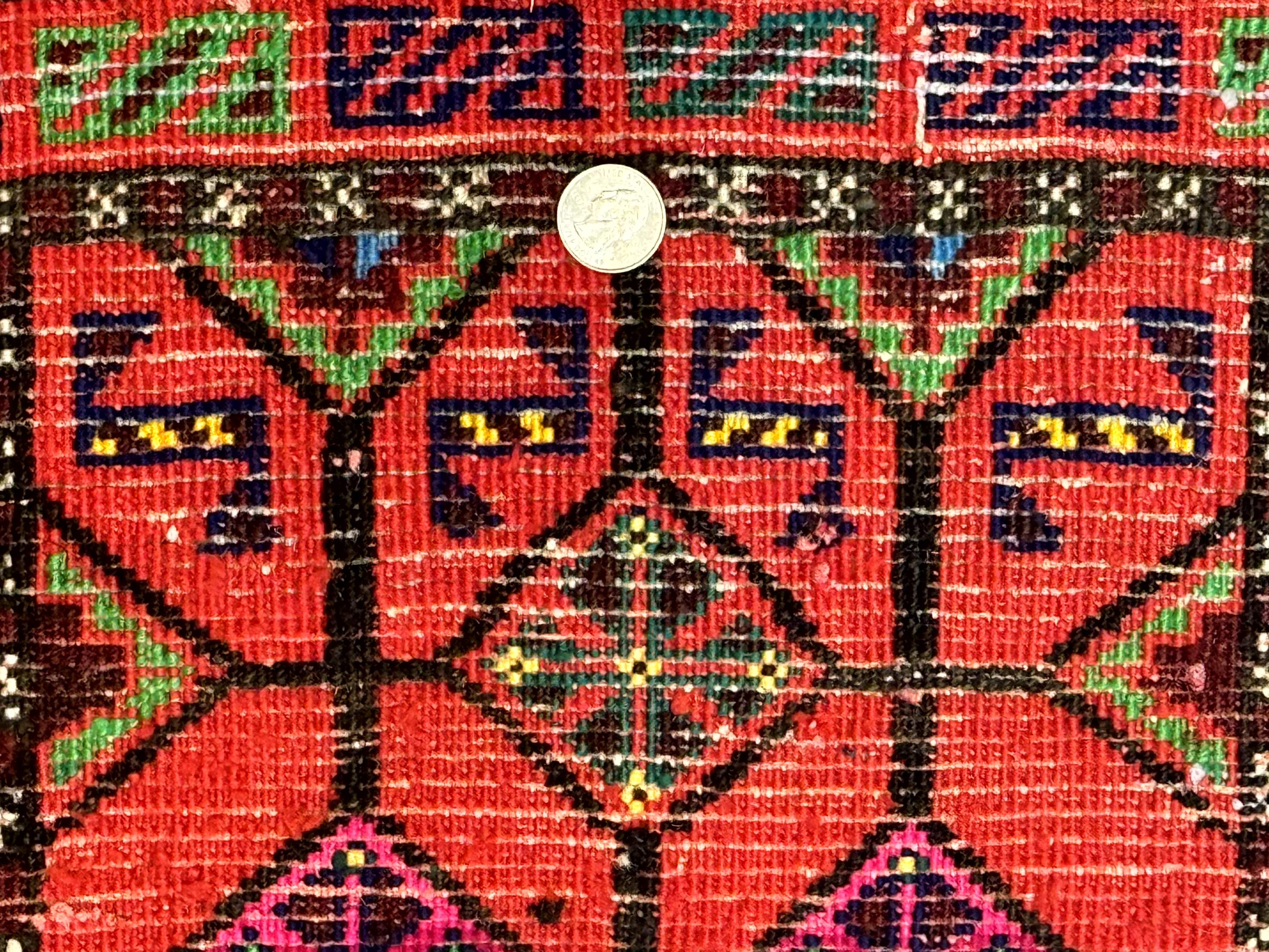 Small Red Persian Balouchi Rug 1.5 x 2, Tribal Rug, Wool - Jewel Rugs