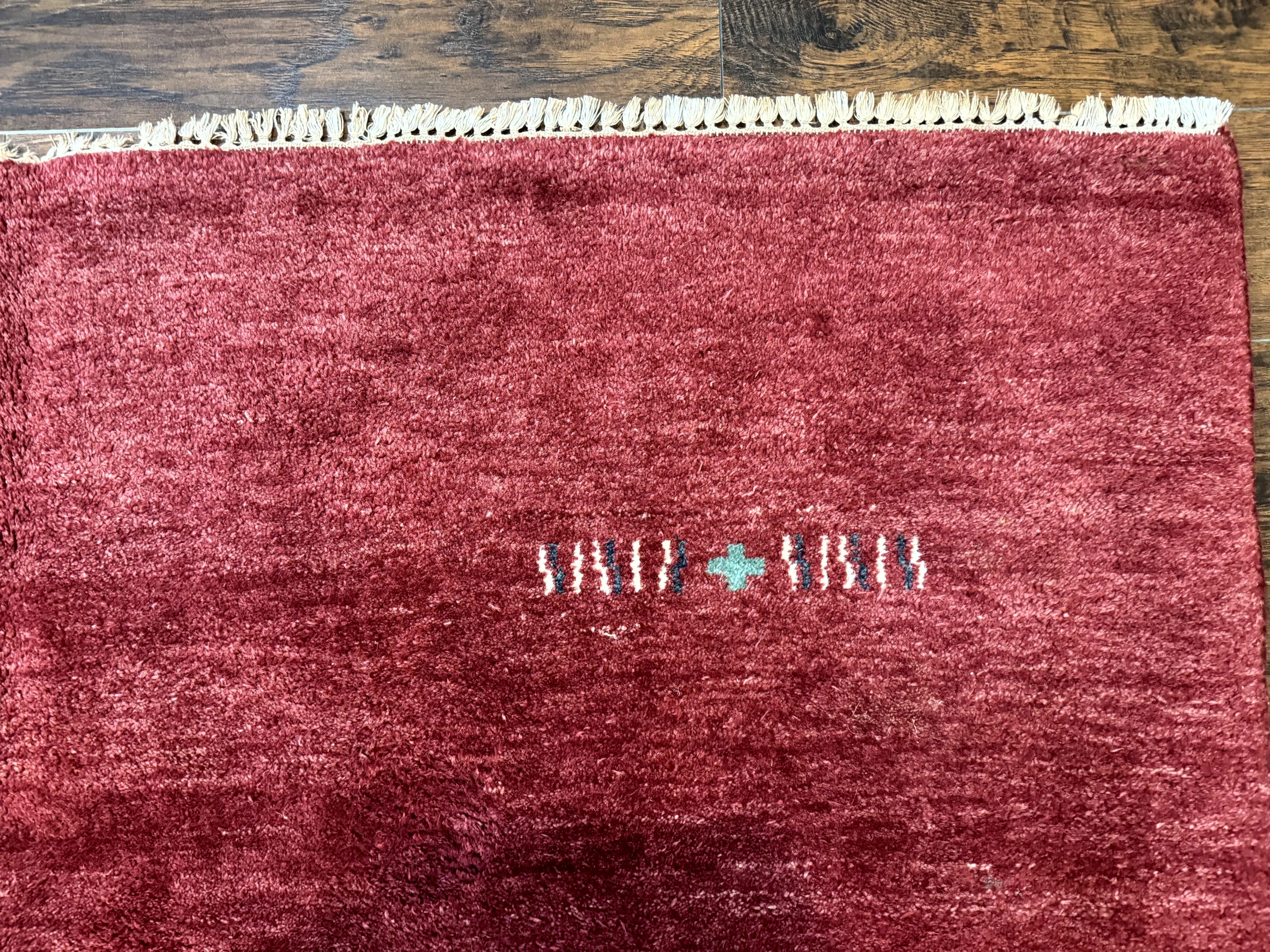 Modern Indo Persian Gabbeh Rug 7x10, Red, Tribal Area Rug - Jewel Rugs