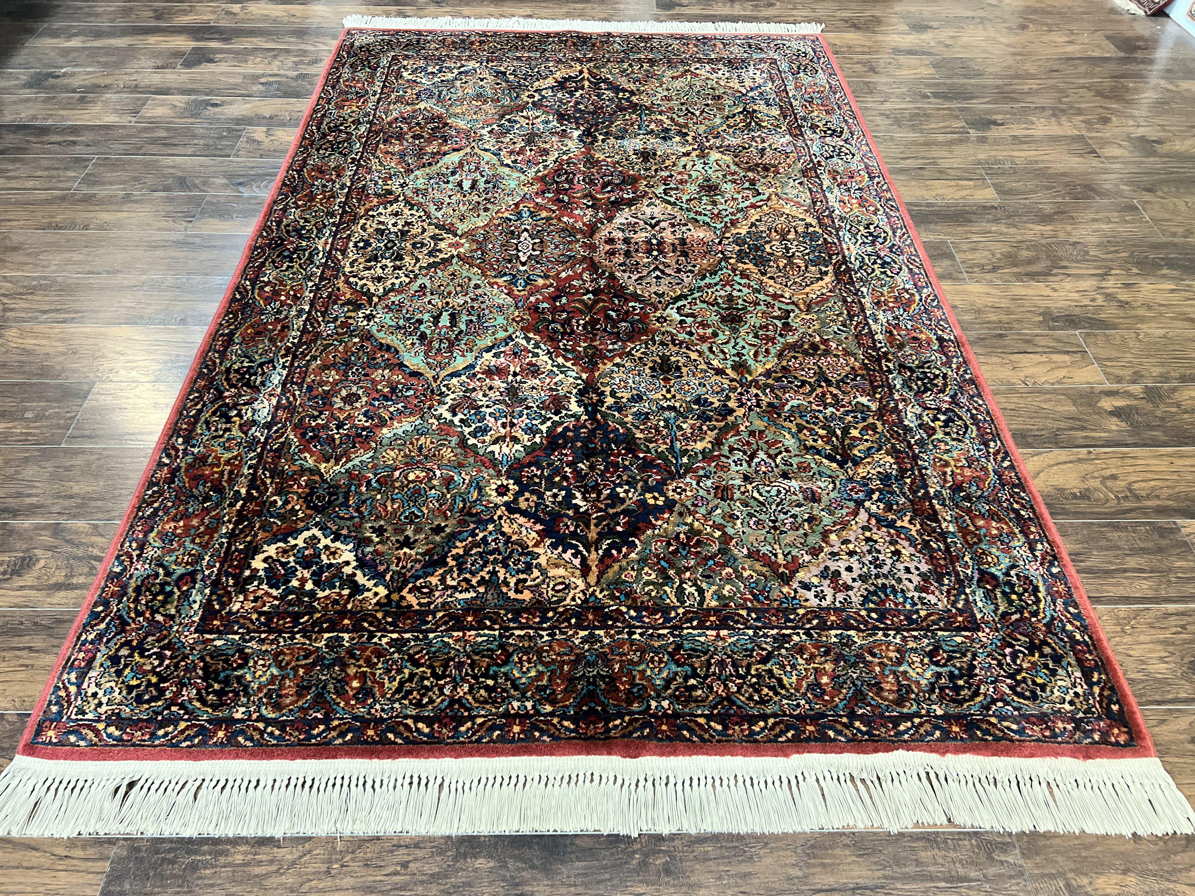 Karastan Rug 5.9 x 9, Multicolor Panel Kirman Rug #717, Wool Original Karastan Collection 700 Series - Jewel Rugs