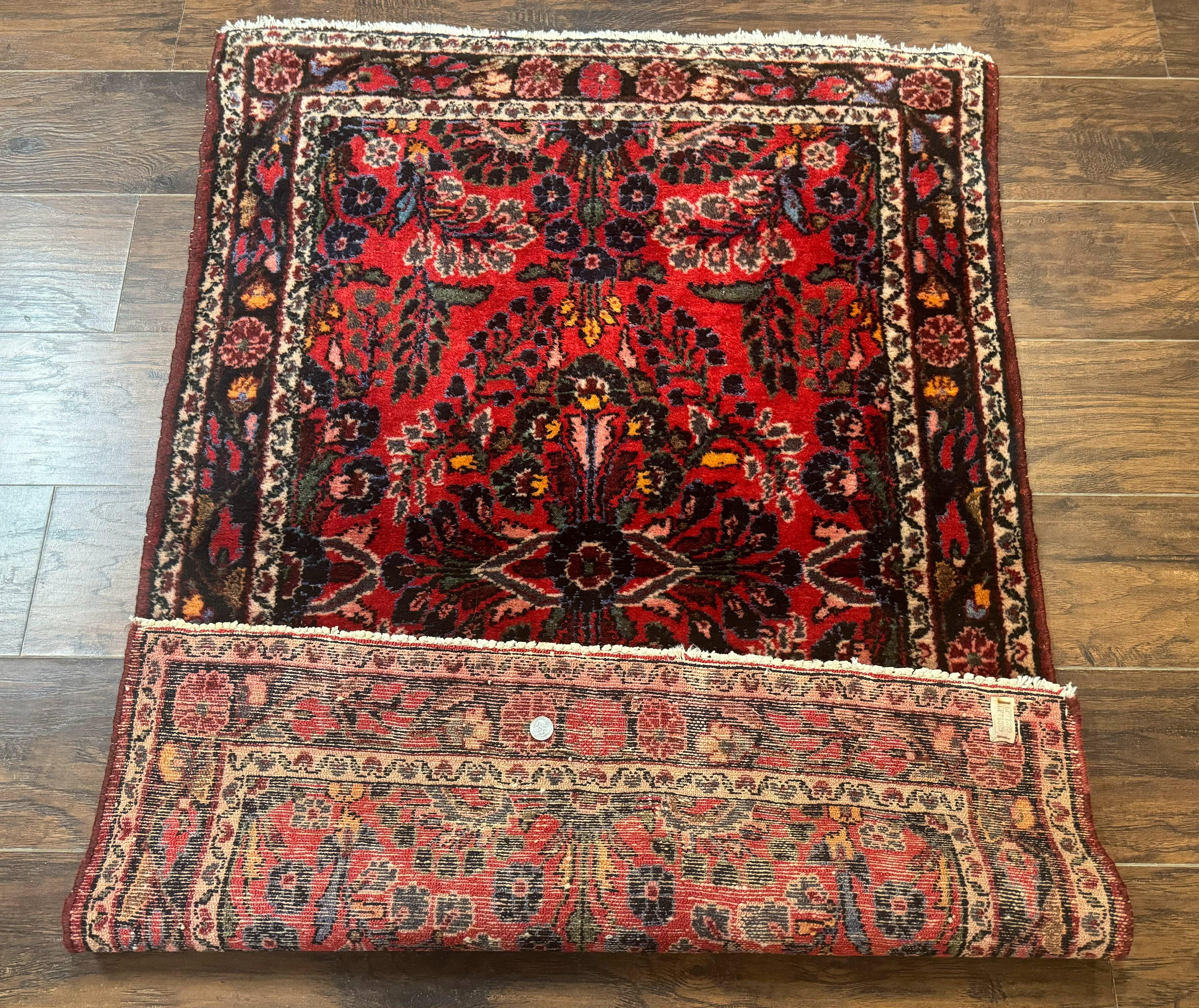 Persian Rug 3x5, Red Tribal Rug, Semi Antique, Wool Rug 3 x 5, Persian Hamadan Rug - Jewel Rugs