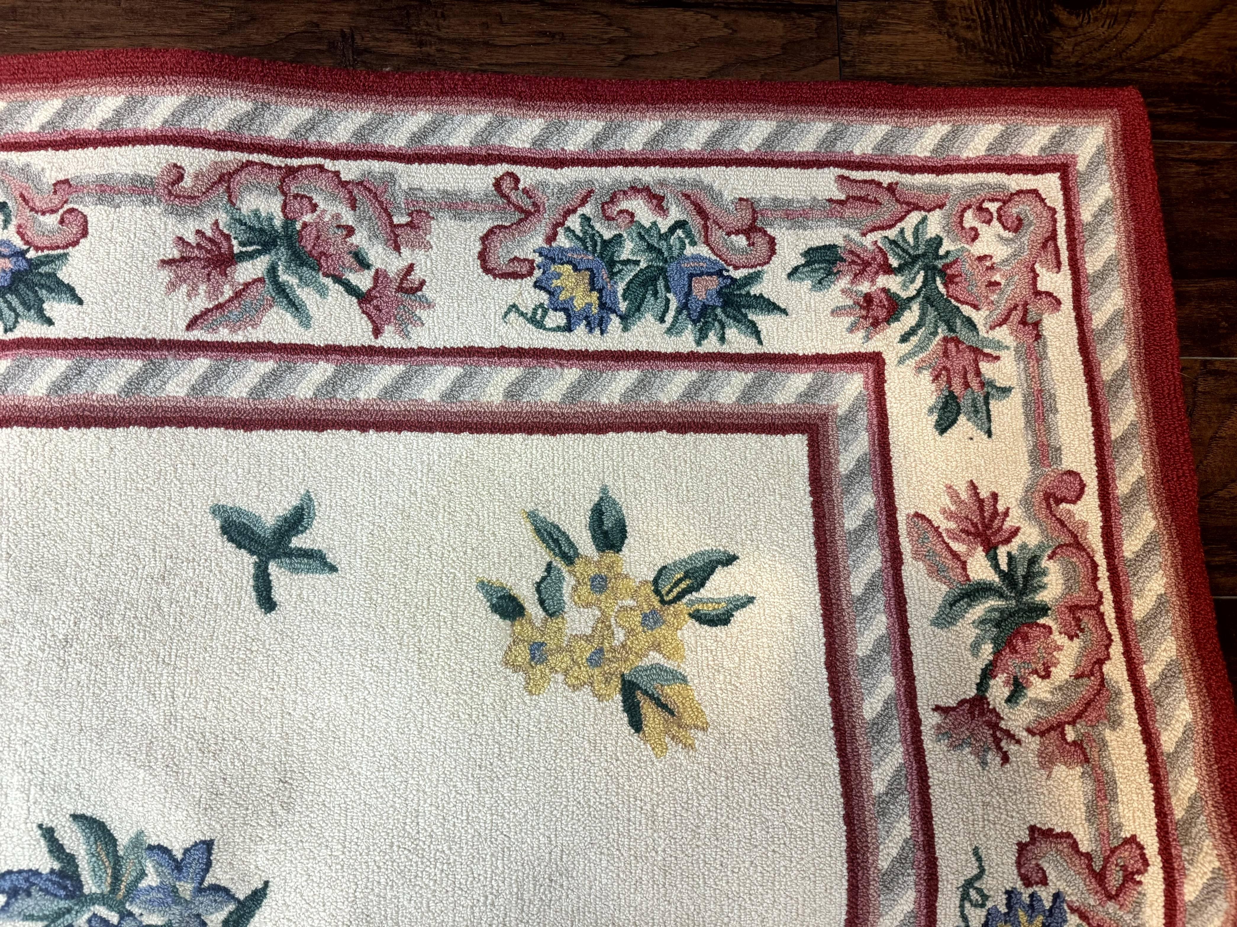 Stark Rug 10x14, Vintage Stark Carpet, Ivory, Floral, Wool, Large - Jewel Rugs