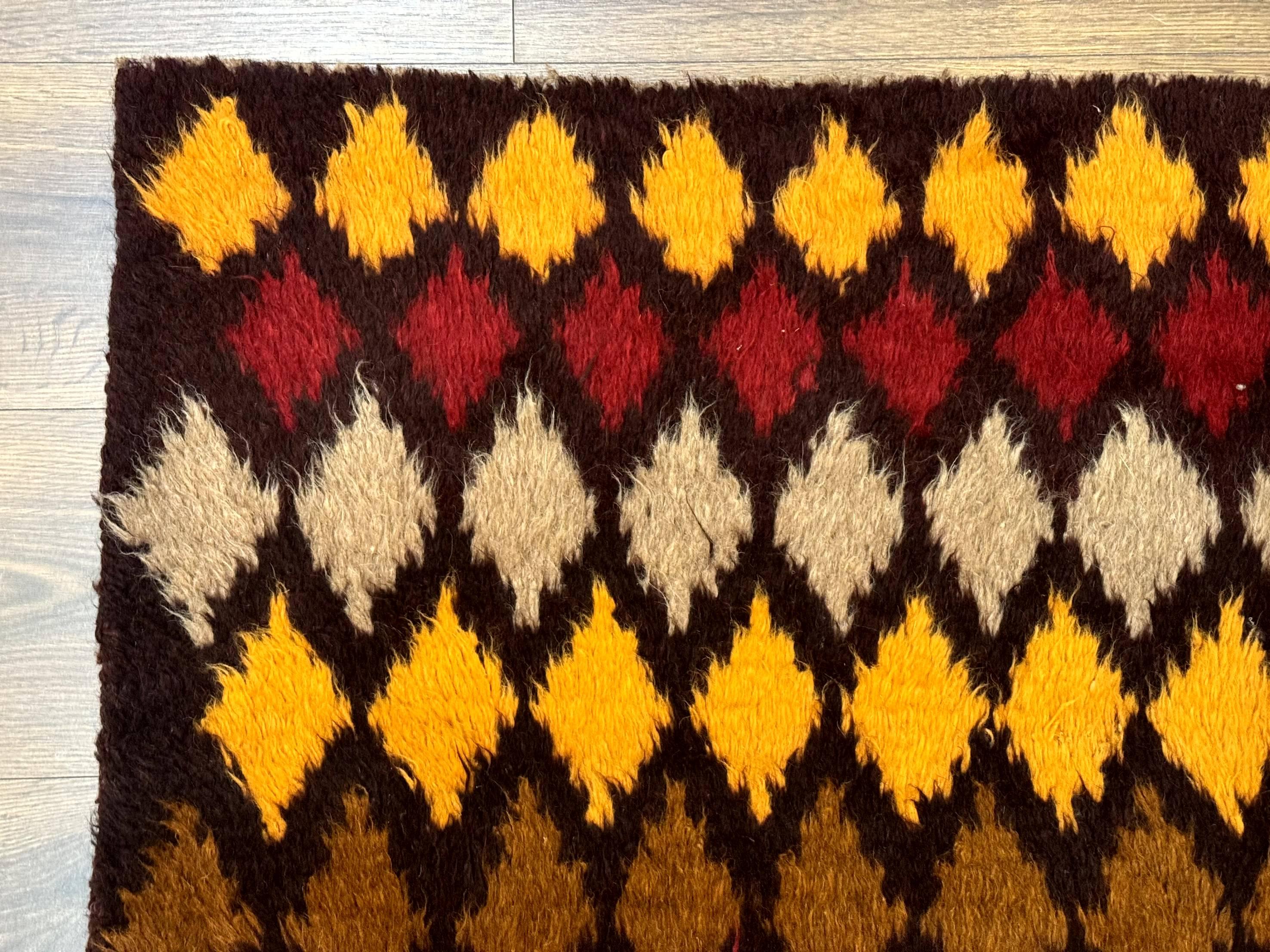 Shaggy Balouch Rug 3x4, Tribal Rug, Afghan Rug, Brown, Multicolor - Jewel Rugs