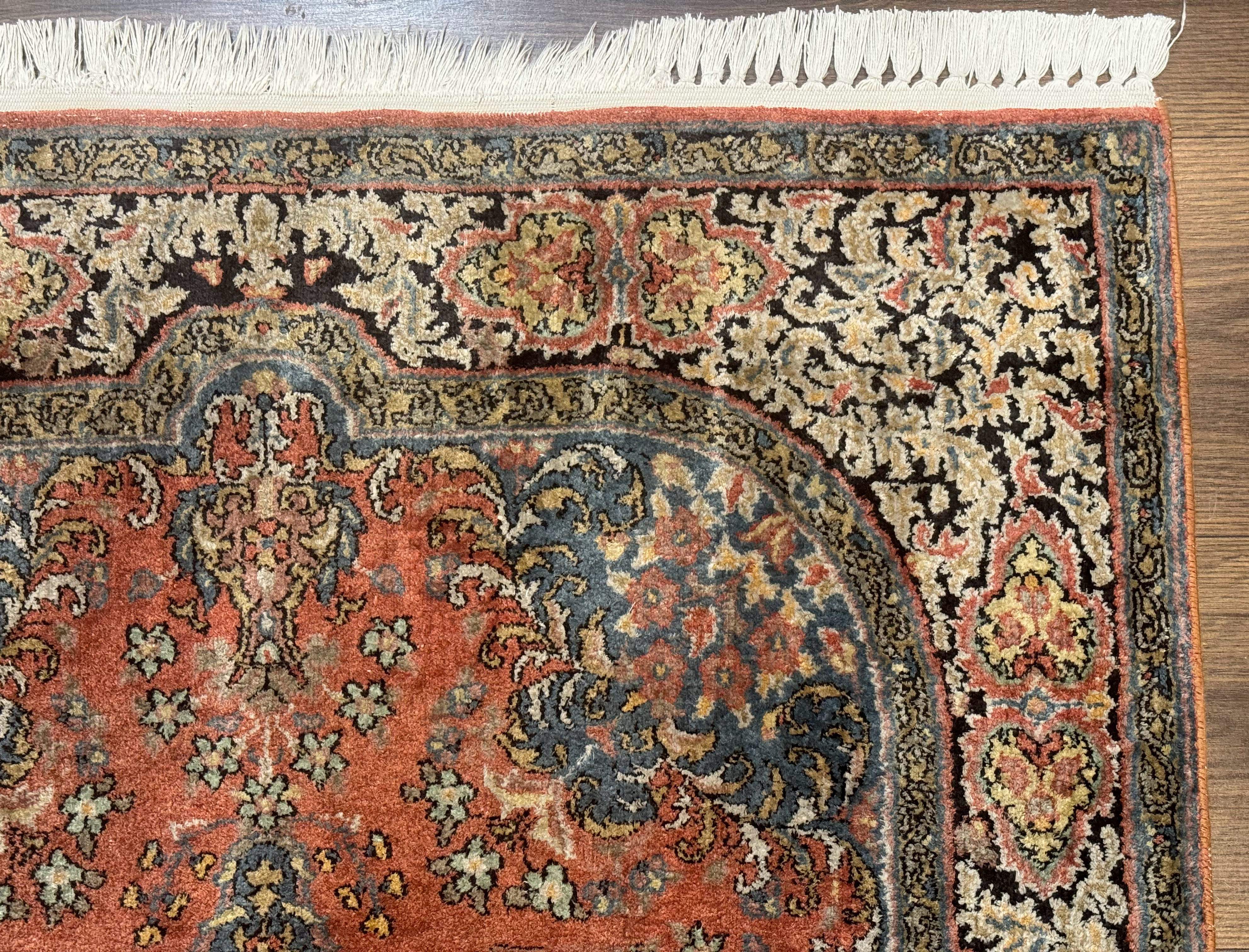 Indian Kashmiri Silk Rug 3x5, Fine 260 KPSI, Hand Knotted - Jewel Rugs