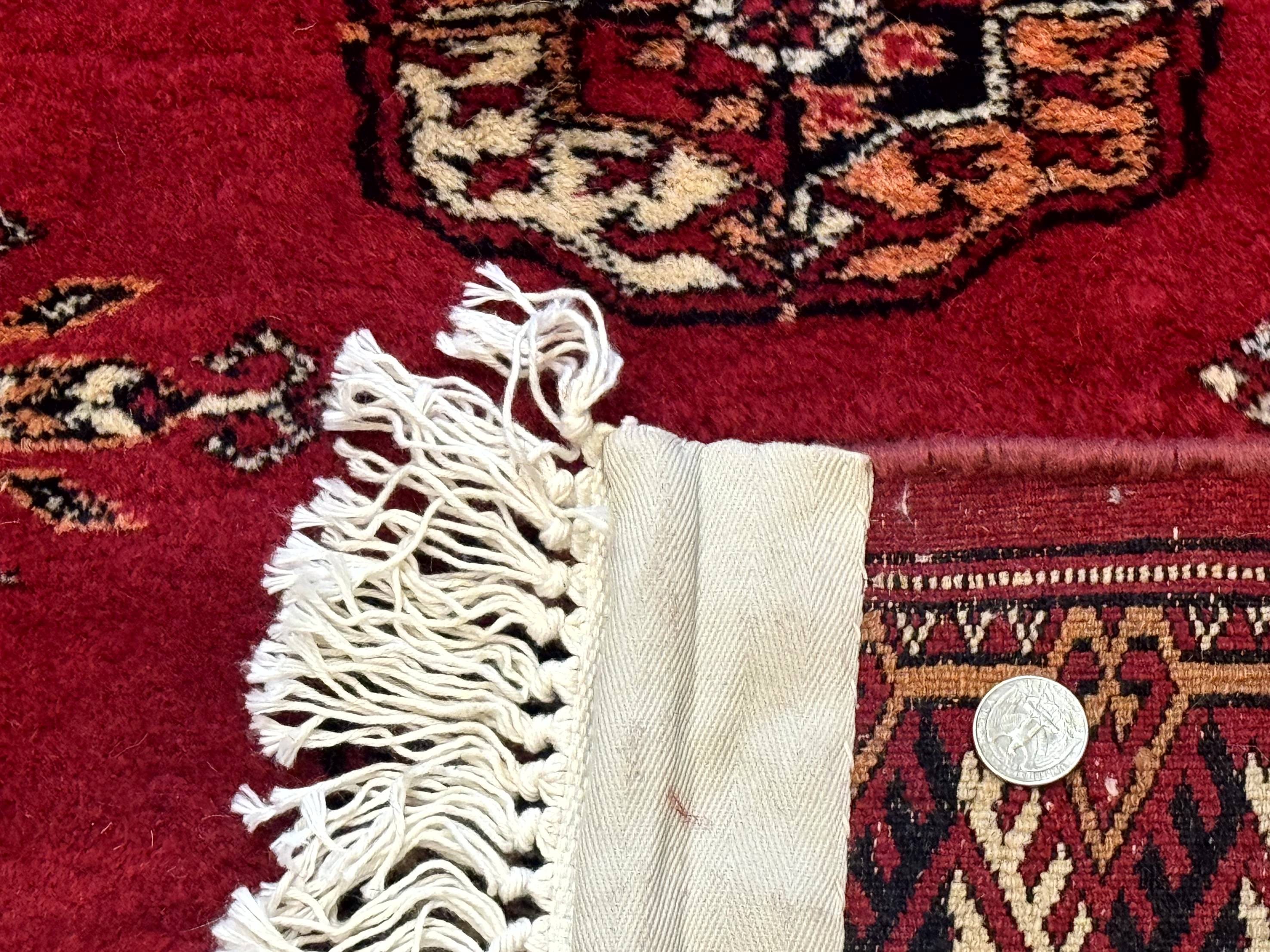 Red Turkoman Bokhara Rug 8x11, Pakistani Turkmen Carpet, Vintage Traditional Area Rug - Jewel Rugs