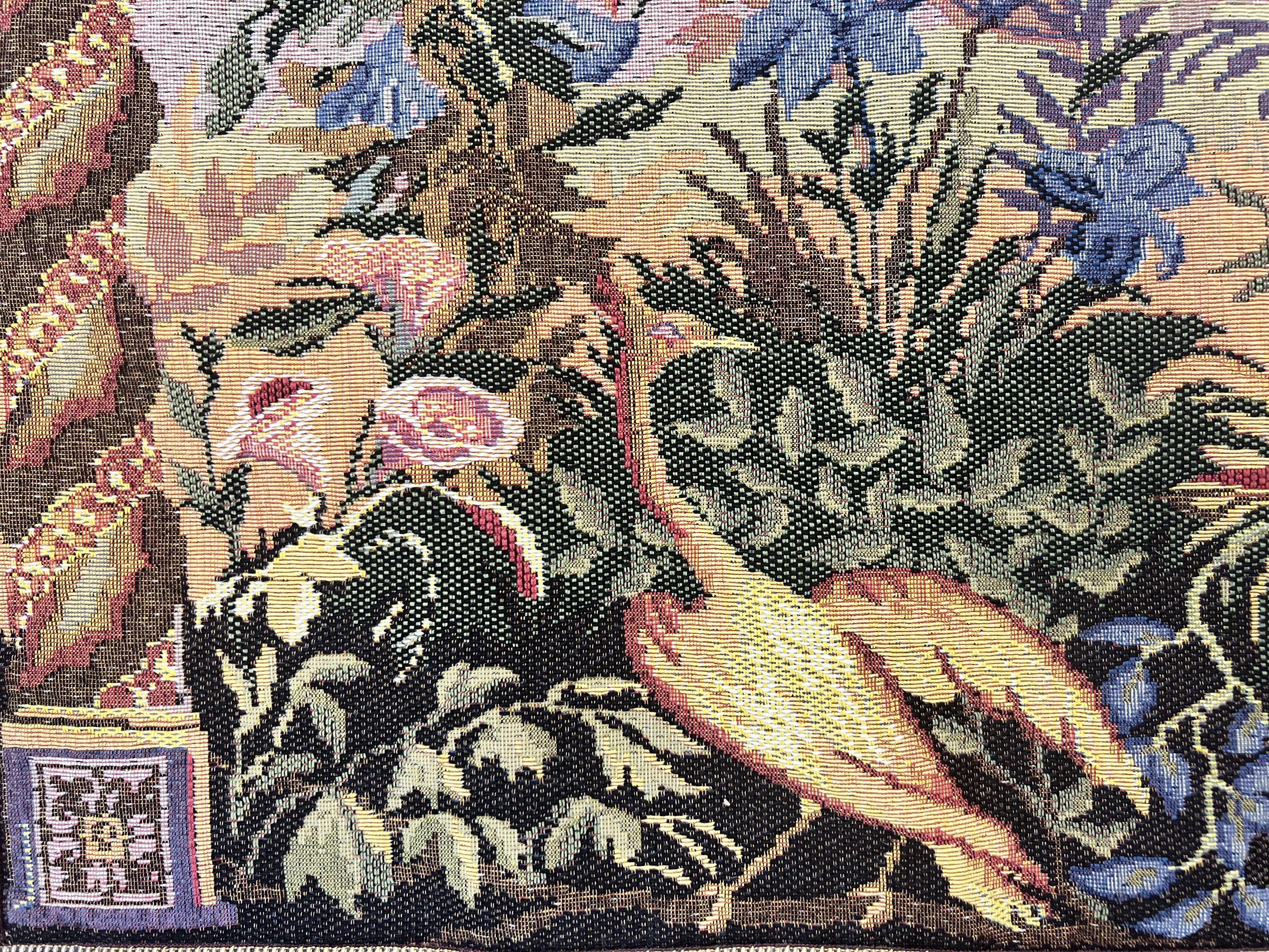 Vintage Tapestry 4 x 5.6, Adorned Elephant Pictorial - Jewel Rugs