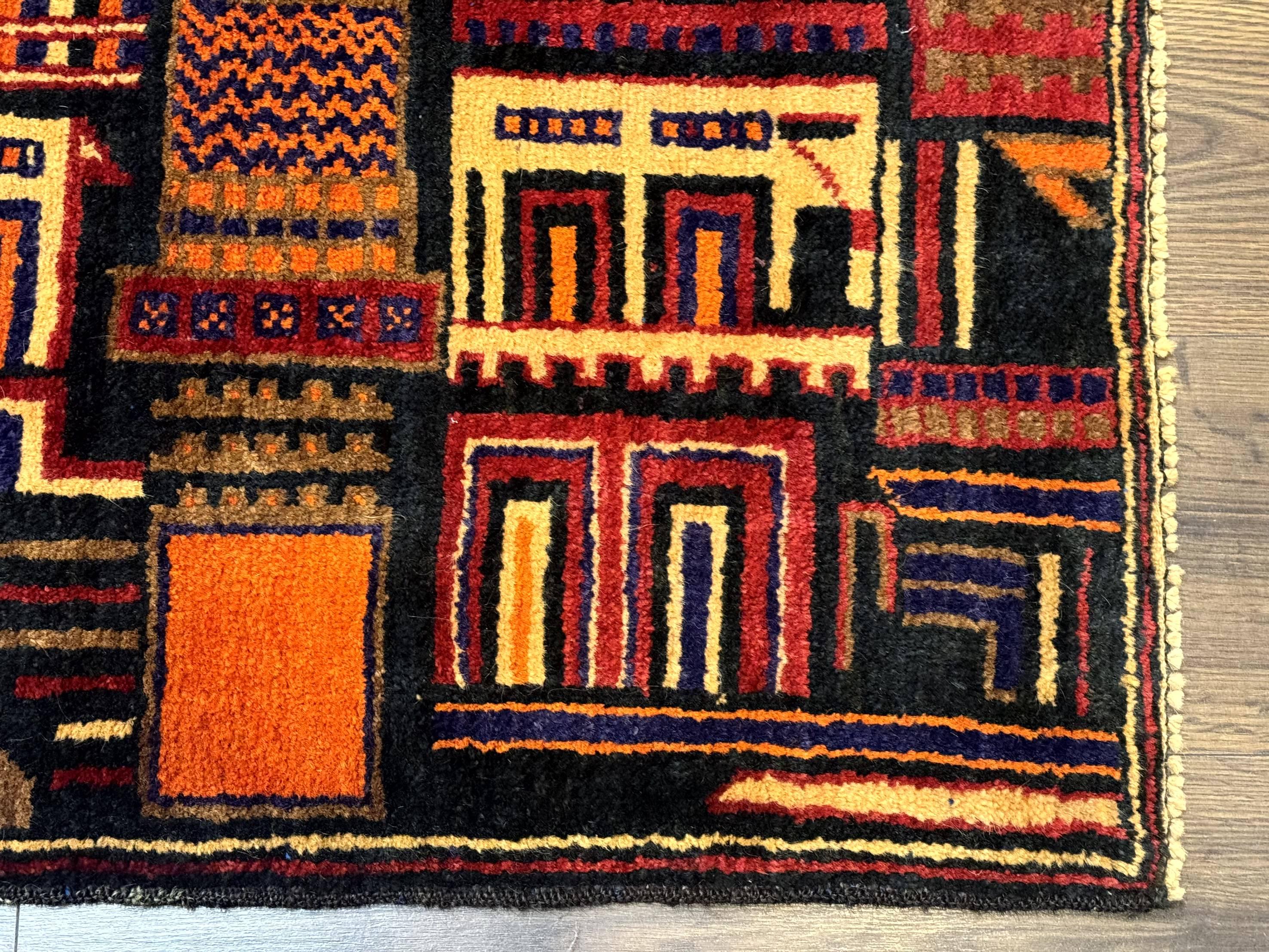 Balouch Rug 3x5, City Pictorial, Afghan Rug - Jewel Rugs