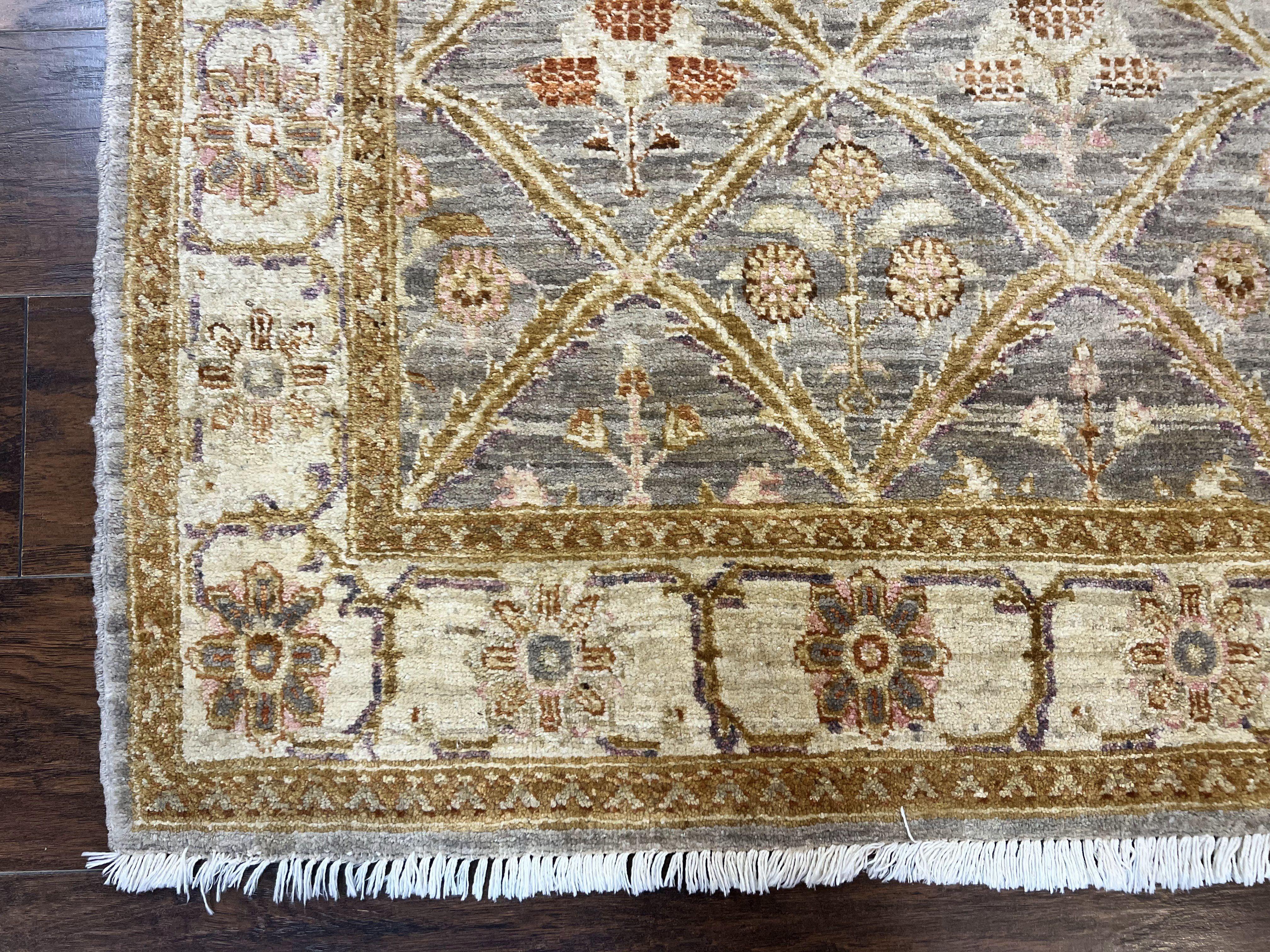 Pakistani Peshawar Rug 3.6 x 5, Safavieh Wool Handmade Hand Knotted Vintage Rug, Panel Design Oriental Carpet, Pair C - Jewel Rugs