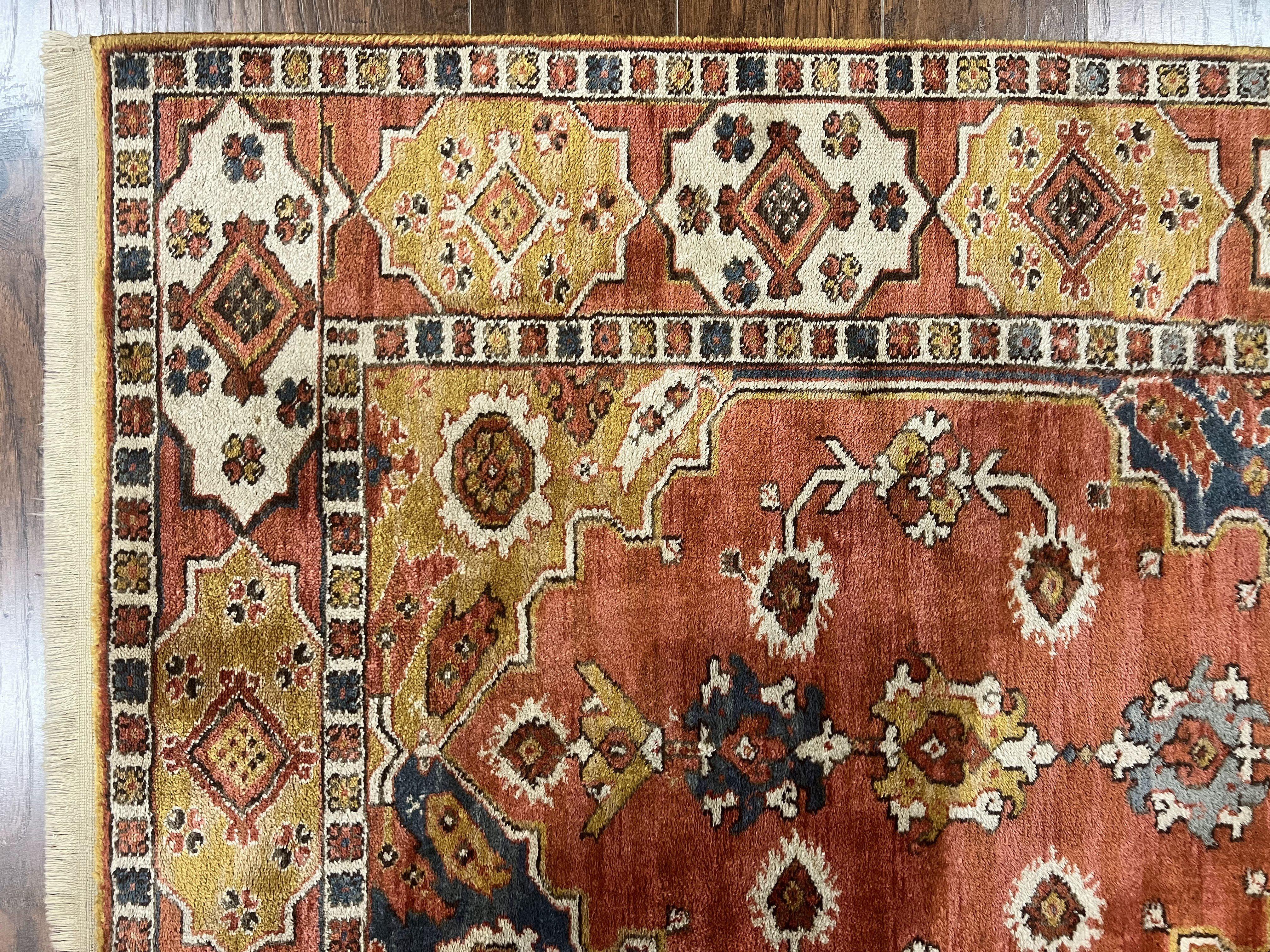 Karastan Rug 4x5, Williamsburg 553 Turkish Church, Wool Pile Discontinued Karastan Carpet, Heriz Geometric Design, Karastan Area Rug - Jewel Rugs