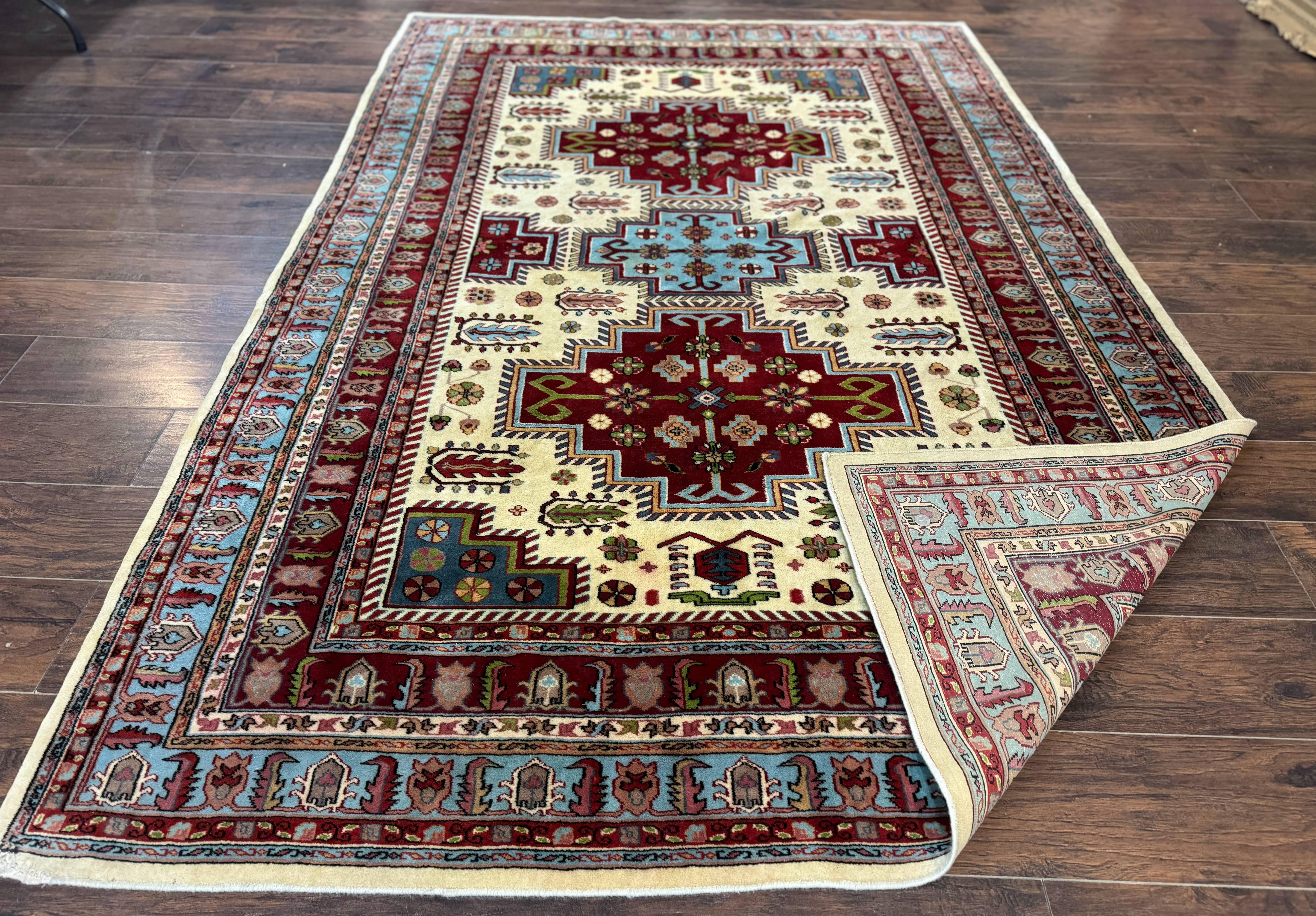 Turkish Kazak Rug 6x9, Geometric Medallions - Jewel Rugs